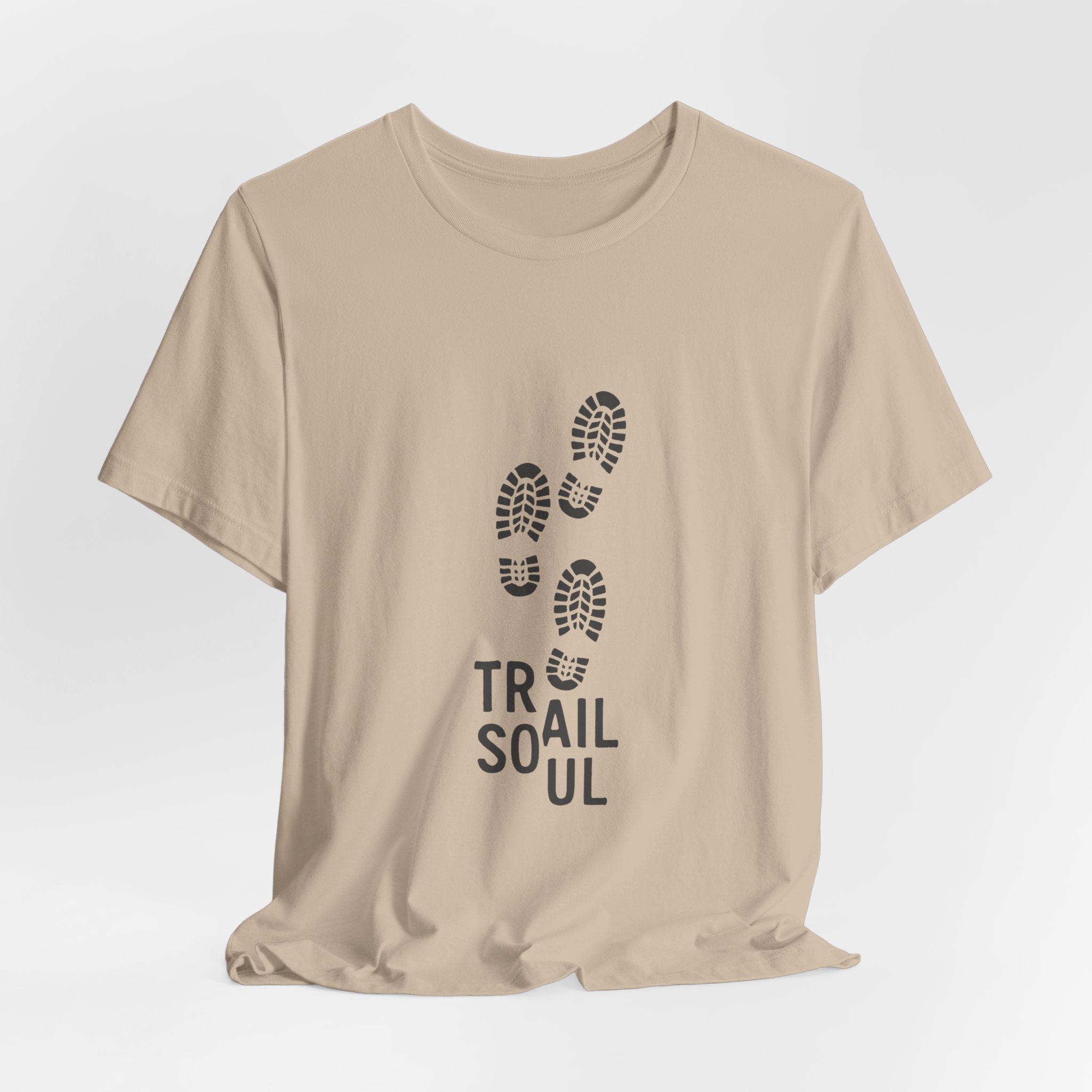 Trail Soul T-Shirt | Minimalist Hiking Bootprint Tee | Outdoor Adventure Shirt for Hikers & Nature Lovers