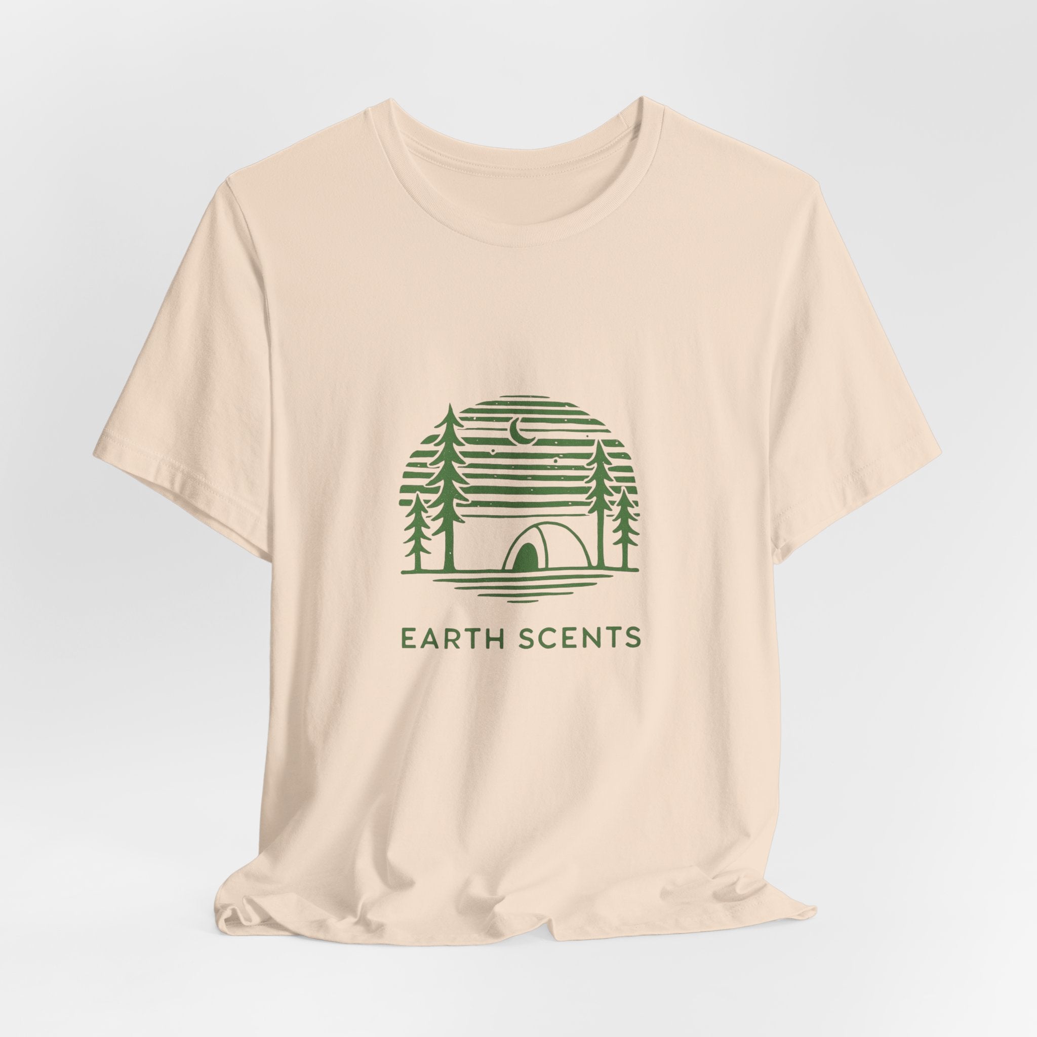 Earth Scents T-Shirt | Minimalist Camping Tee | Nature-Inspired Outdoor Shirt for Eco Adventurers