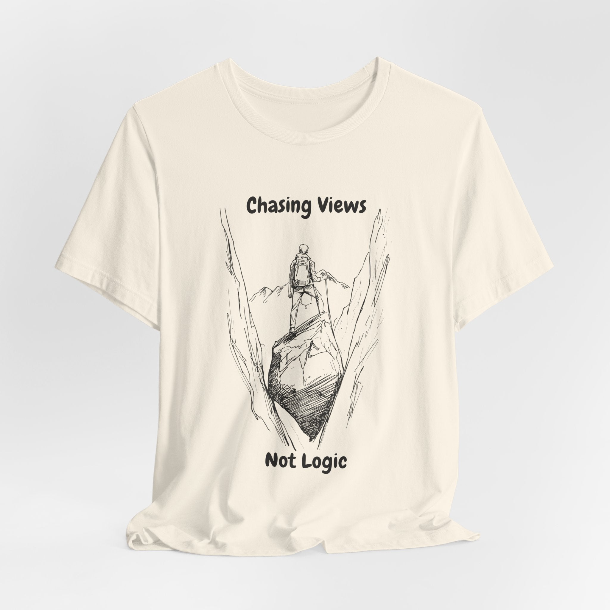 The Lone Risk Taker | Cliff-Edge Hiker Minimalist Sketch T-Shirt | ARNR Collection