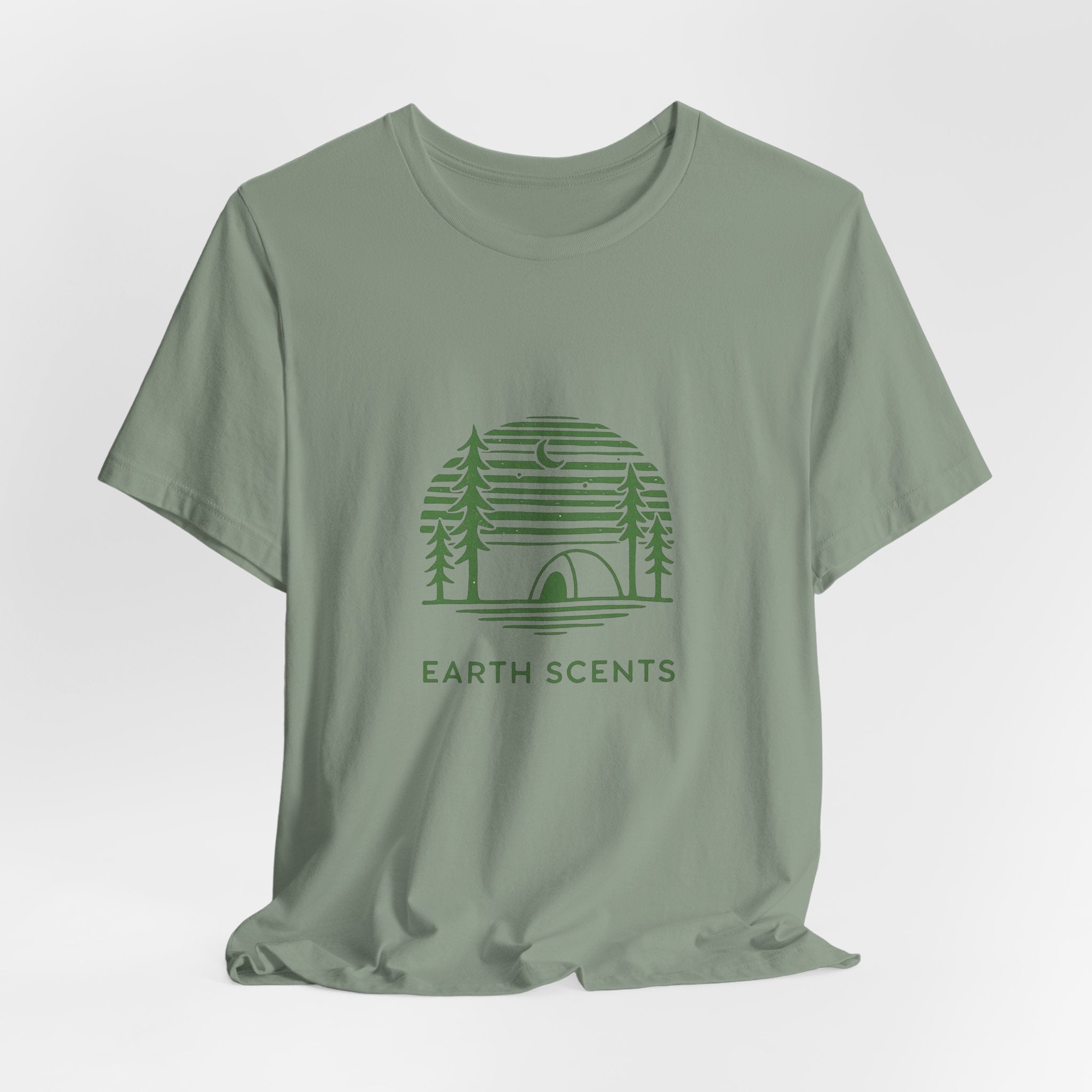 Earth Scents T-Shirt | Minimalist Camping Tee | Nature-Inspired Outdoor Shirt for Eco Adventurers