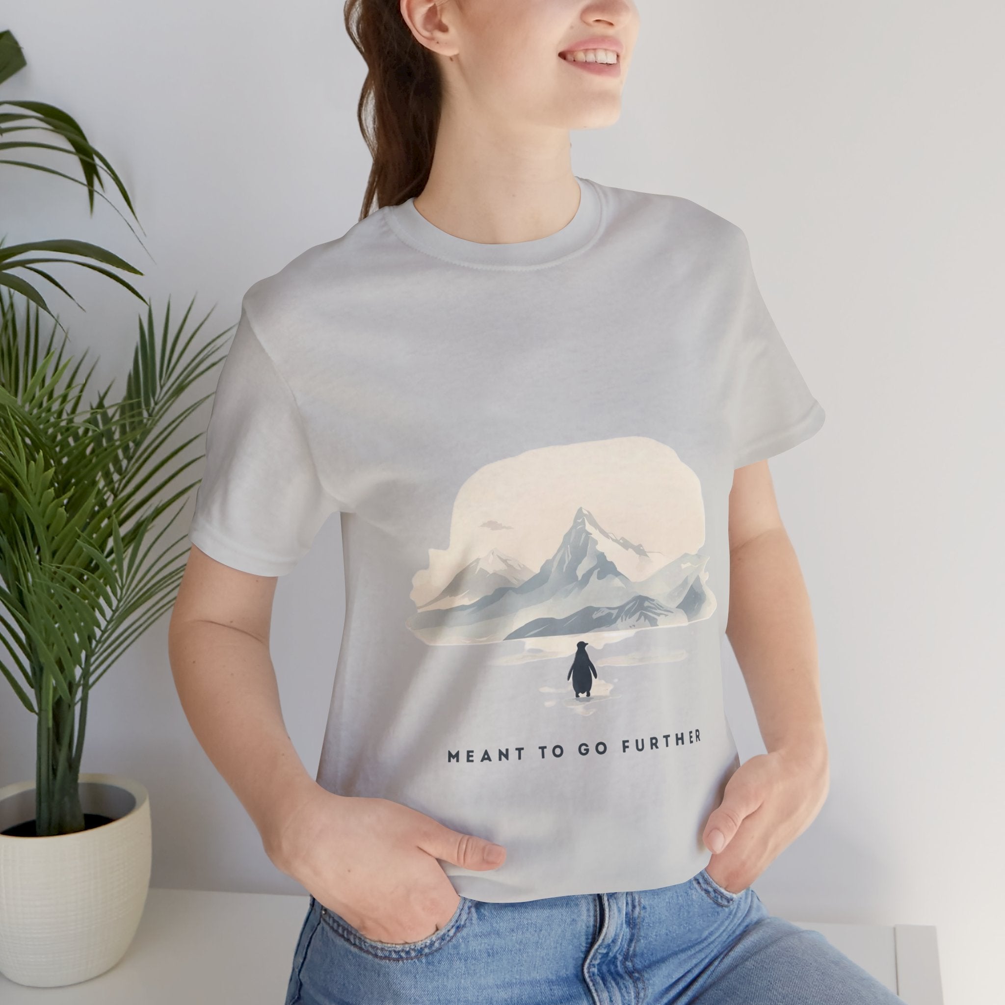 Made for More – Minimalist Penguin Mountain Graphic T-Shirt