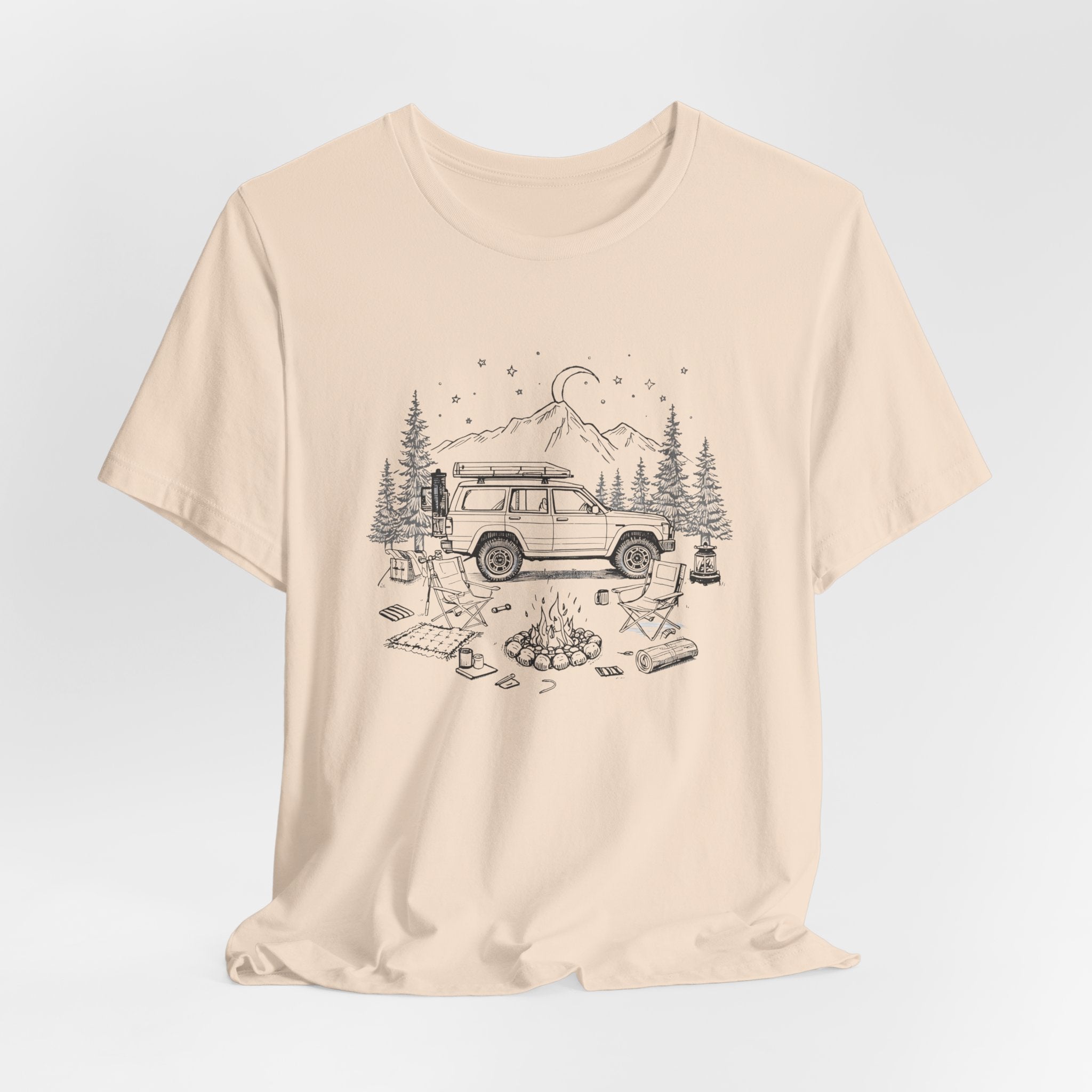 Adventure Campfire Tee — Vintage Overland Truck Camping Graphic T-Shirt