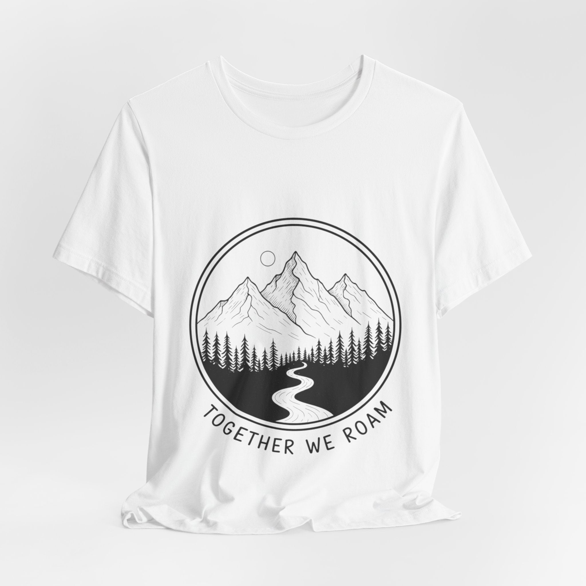 Together We Roam T-Shirt | Minimalist Mountain & Forest Tee | Adventure Travel Shirt for Friends & Outdoor Lovers