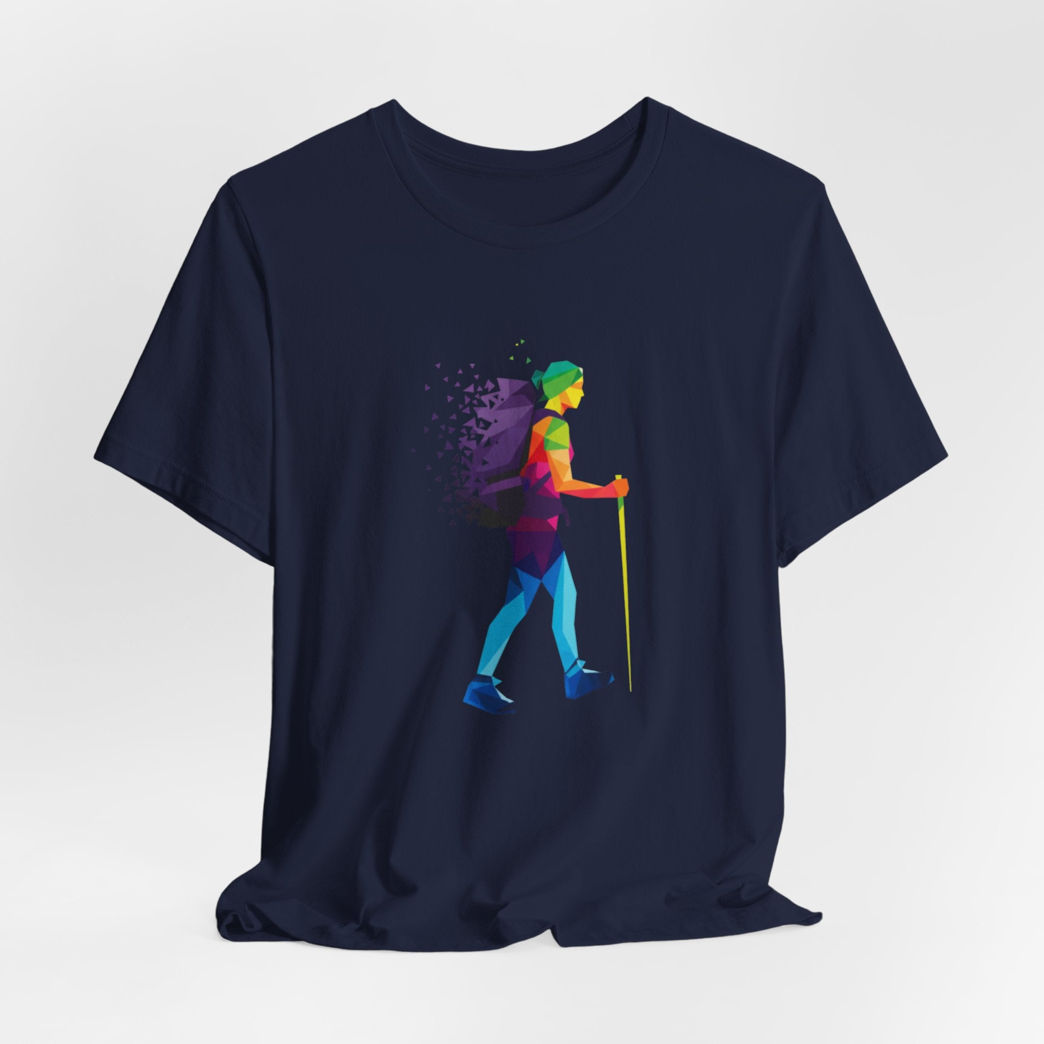 Trailblazer Hiking T-Shirt | Colorful Geometric Hiker Tee | Outdoor Adventure Shirt for Explorers