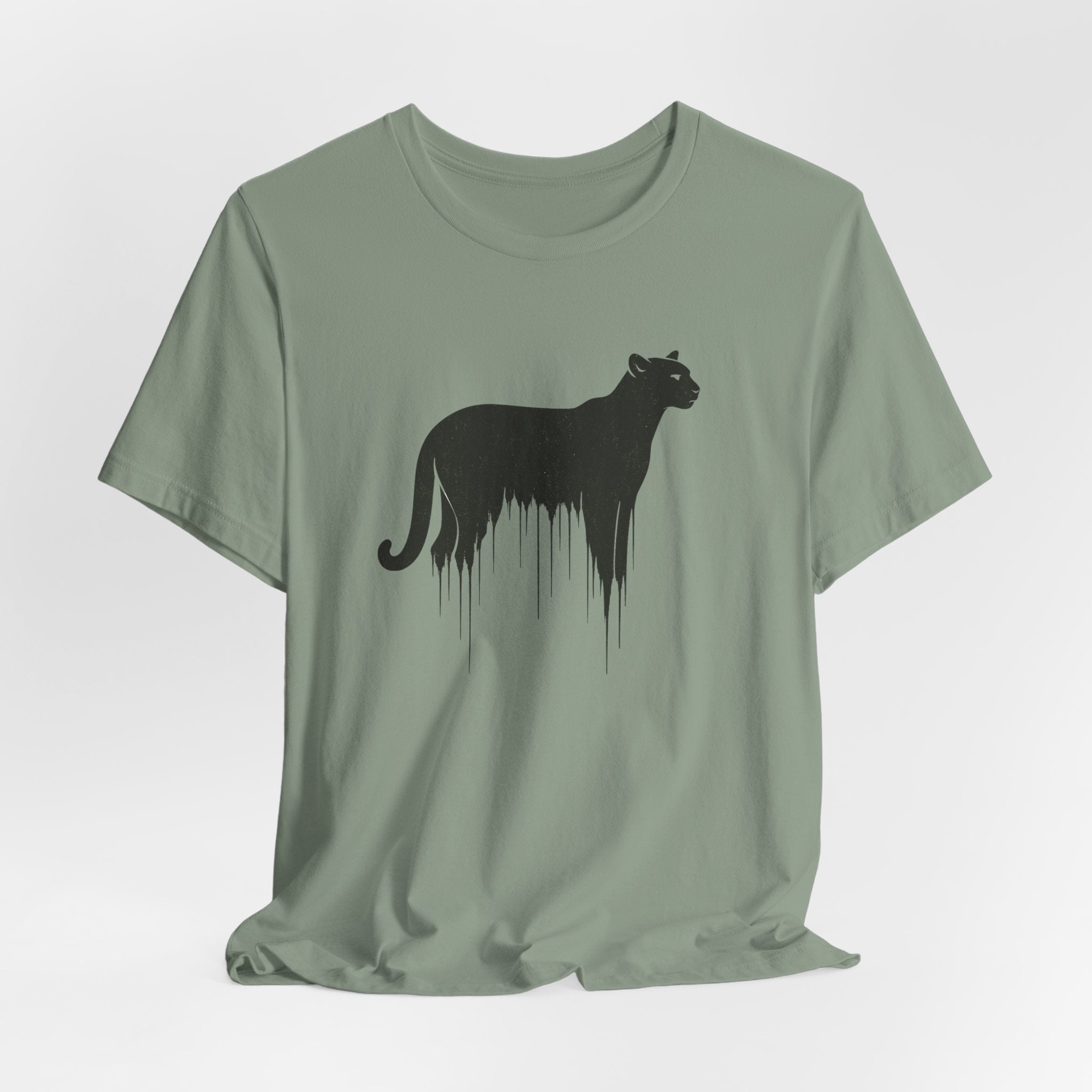 Wild Spirit T-Shirt | Mountain Cat Silhouette Tee | Minimalist Wilderness Shirt for Nature Lovers
