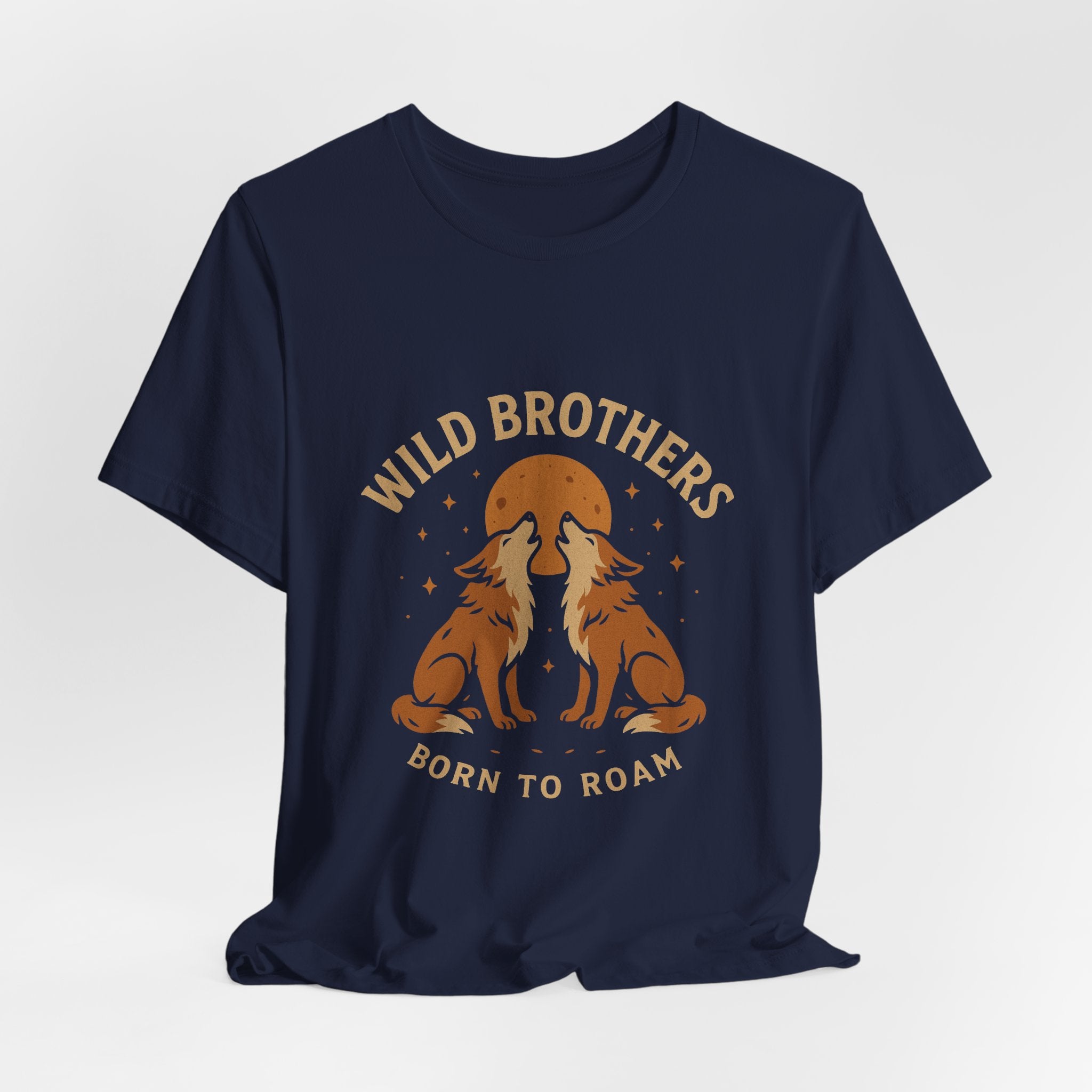 Wild Brothers Born to Roam Shirt | Matching Adventure Wolf Tee for Brothers