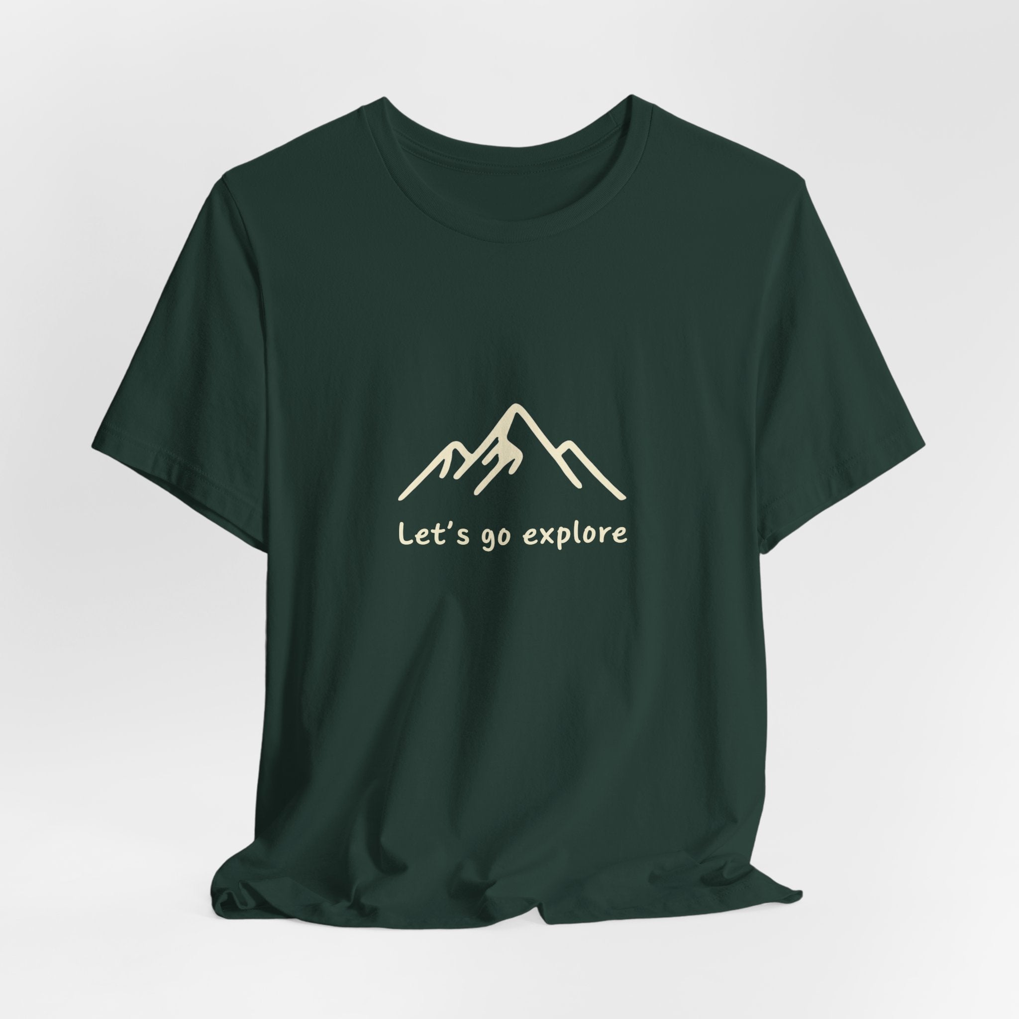 Let’s Go Explore T-Shirt | Minimalist Mountain Design | Adventure Travel Tee for Outdoor Enthusiasts