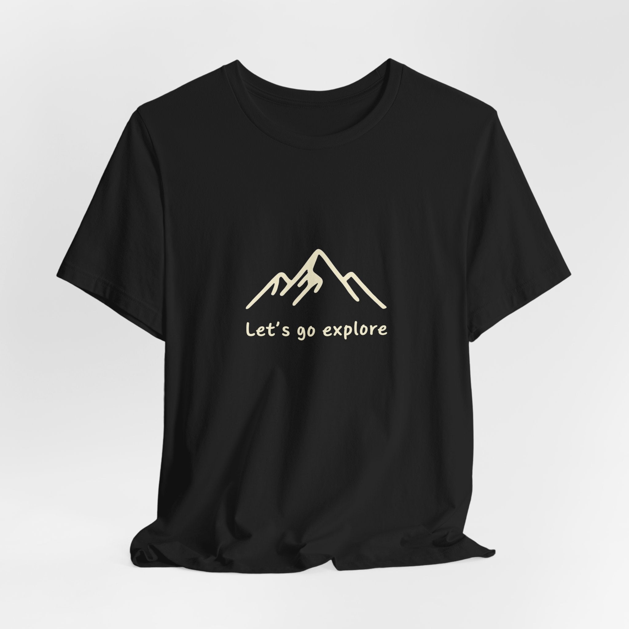 Let’s Go Explore T-Shirt | Minimalist Mountain Design | Adventure Travel Tee for Outdoor Enthusiasts