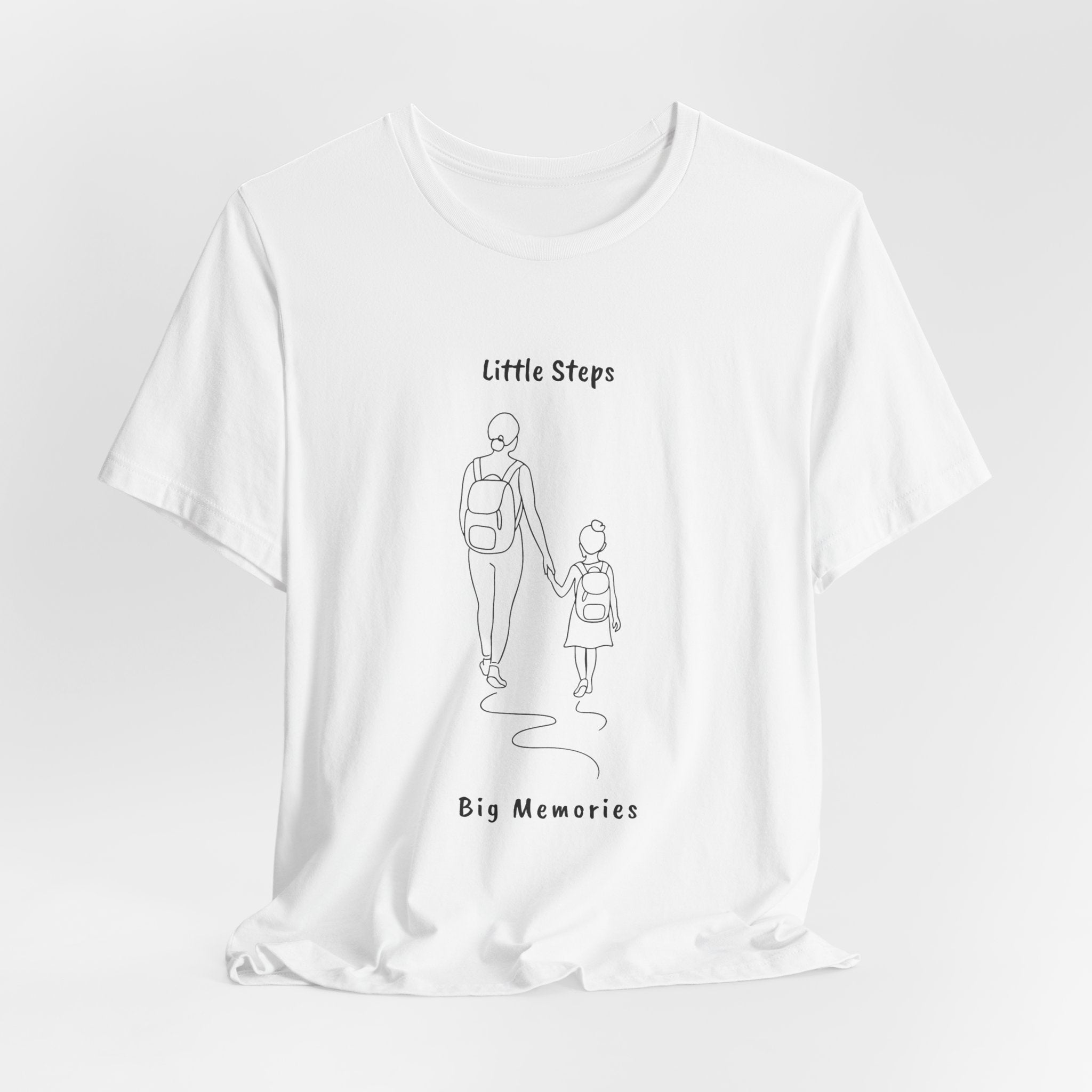 Little Steps, Big Memories – Mother & Daughter Hiking Line Art Shirt | Matching Outdoor Tee
