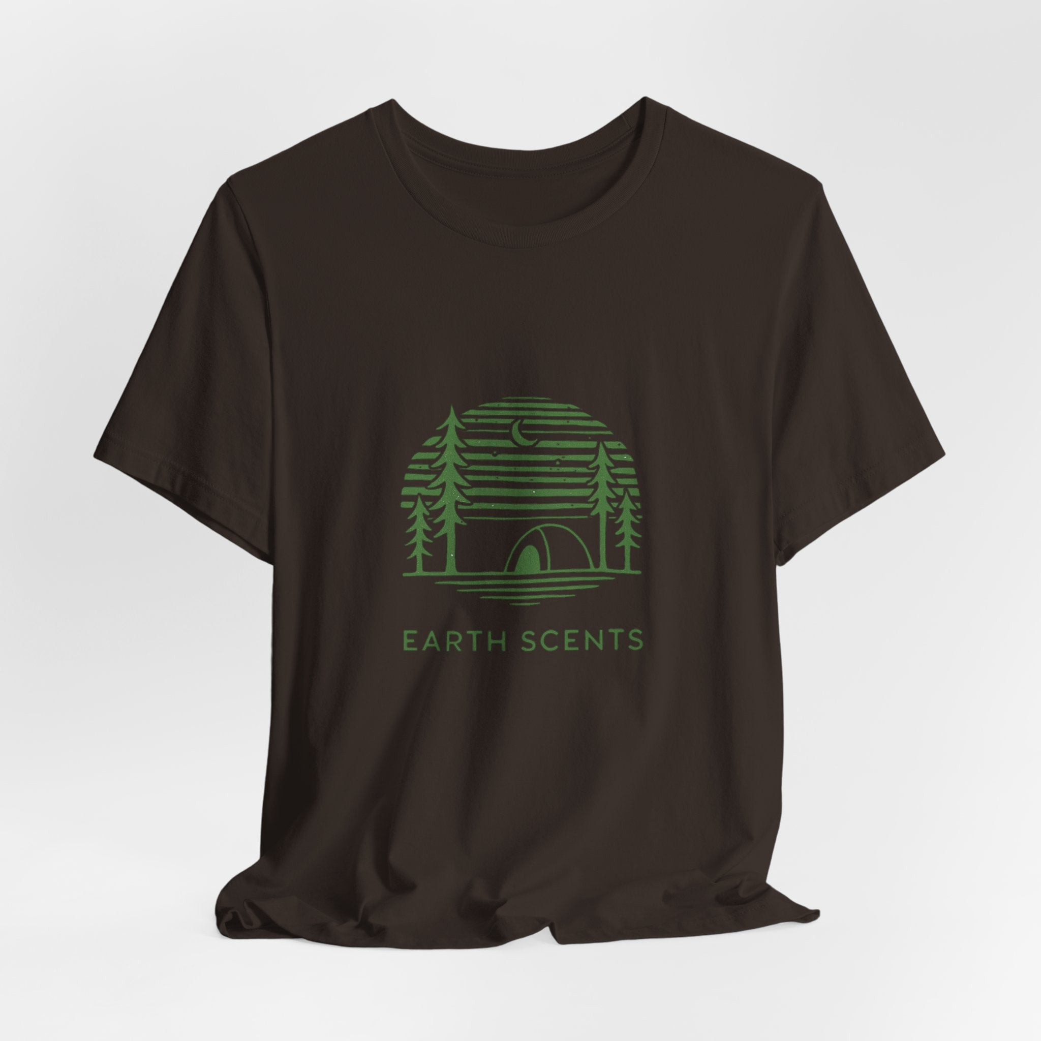 Earth Scents T-Shirt | Minimalist Camping Tee | Nature-Inspired Outdoor Shirt for Eco Adventurers