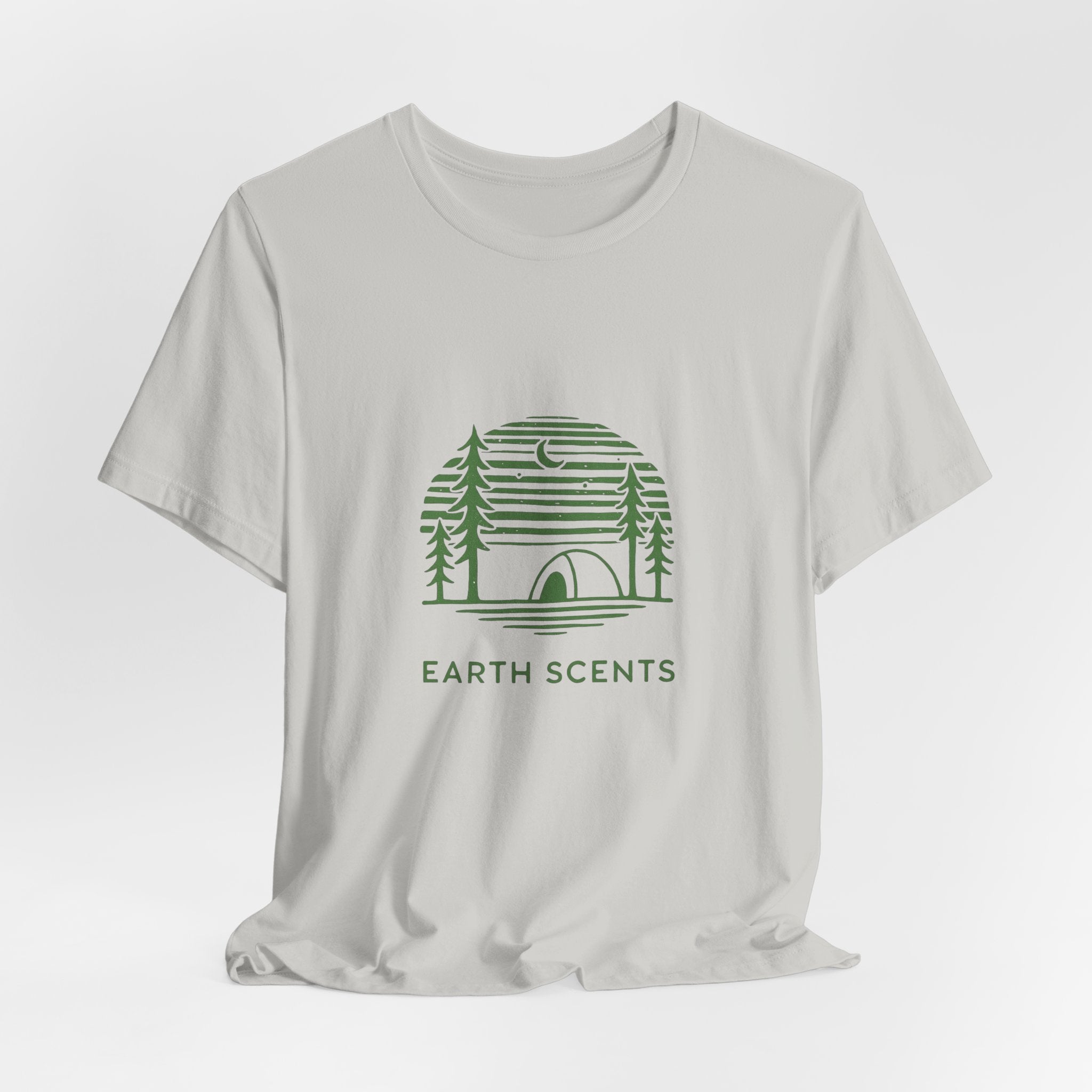 Earth Scents T-Shirt | Minimalist Camping Tee | Nature-Inspired Outdoor Shirt for Eco Adventurers