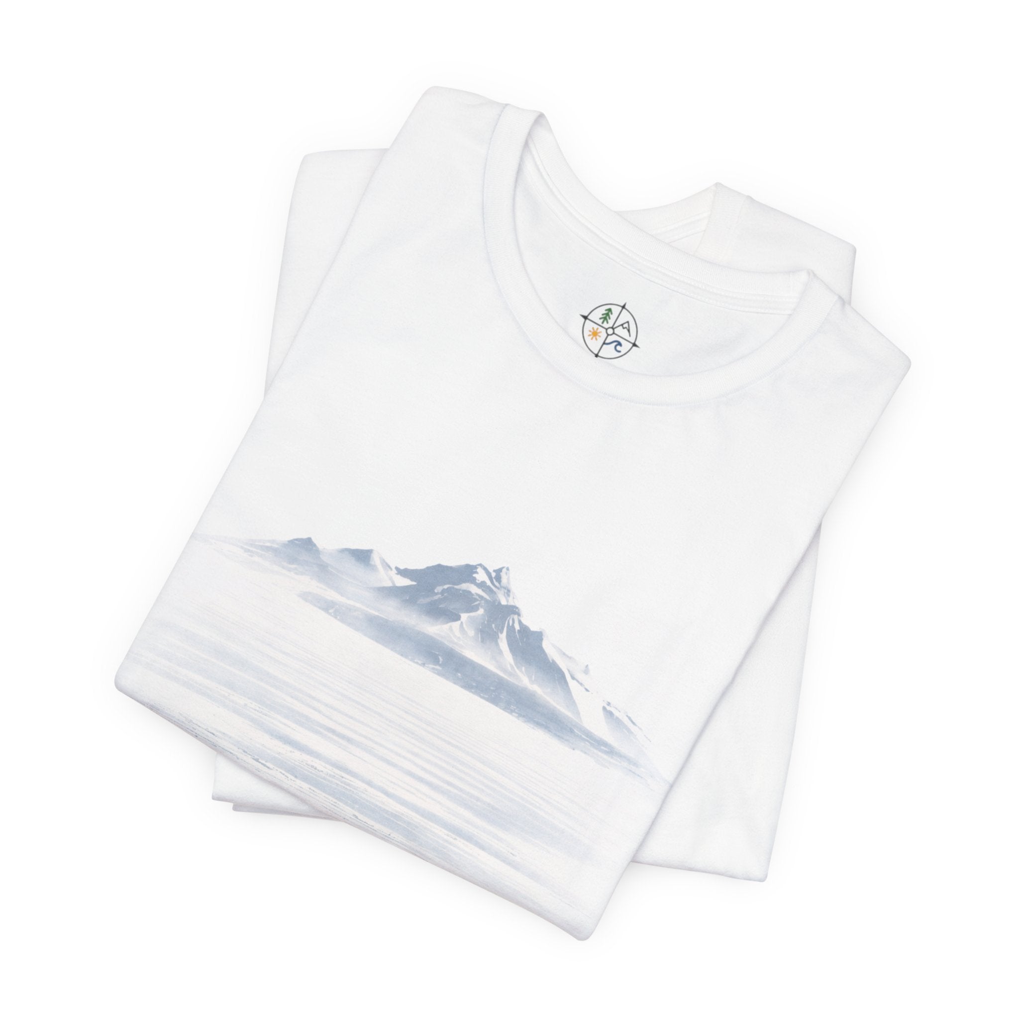 Drawn to the unknown – Minimalist Penguin Mountain Graphic T-Shirt