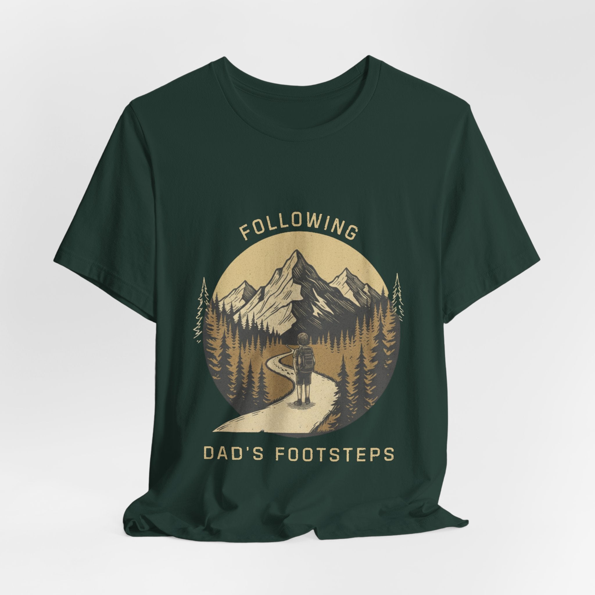 Following Dad’s Footsteps – Son’s Matching Hiking Shirt |Father and son Matching Set| Outdoors Adventure Tee