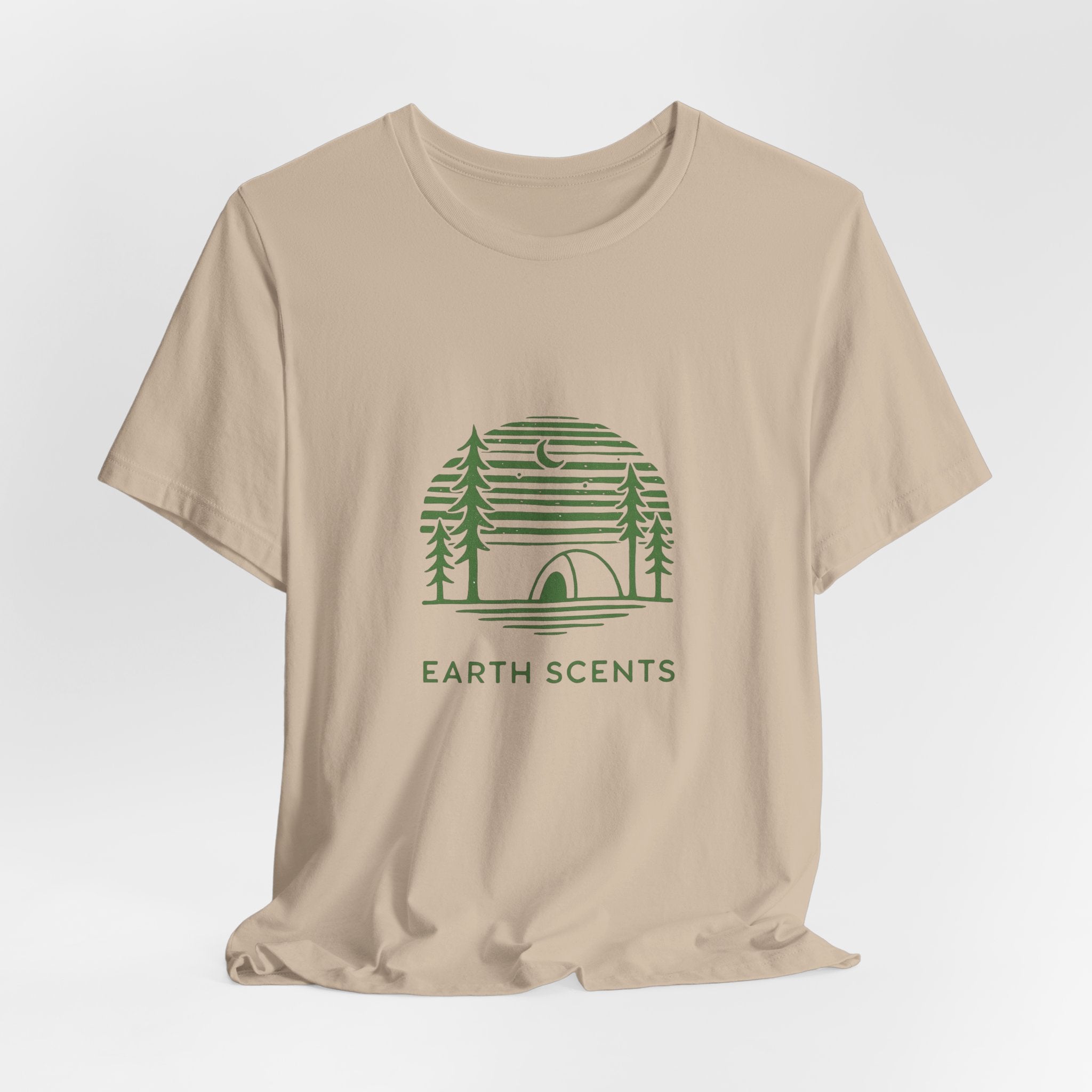 Earth Scents T-Shirt | Minimalist Camping Tee | Nature-Inspired Outdoor Shirt for Eco Adventurers