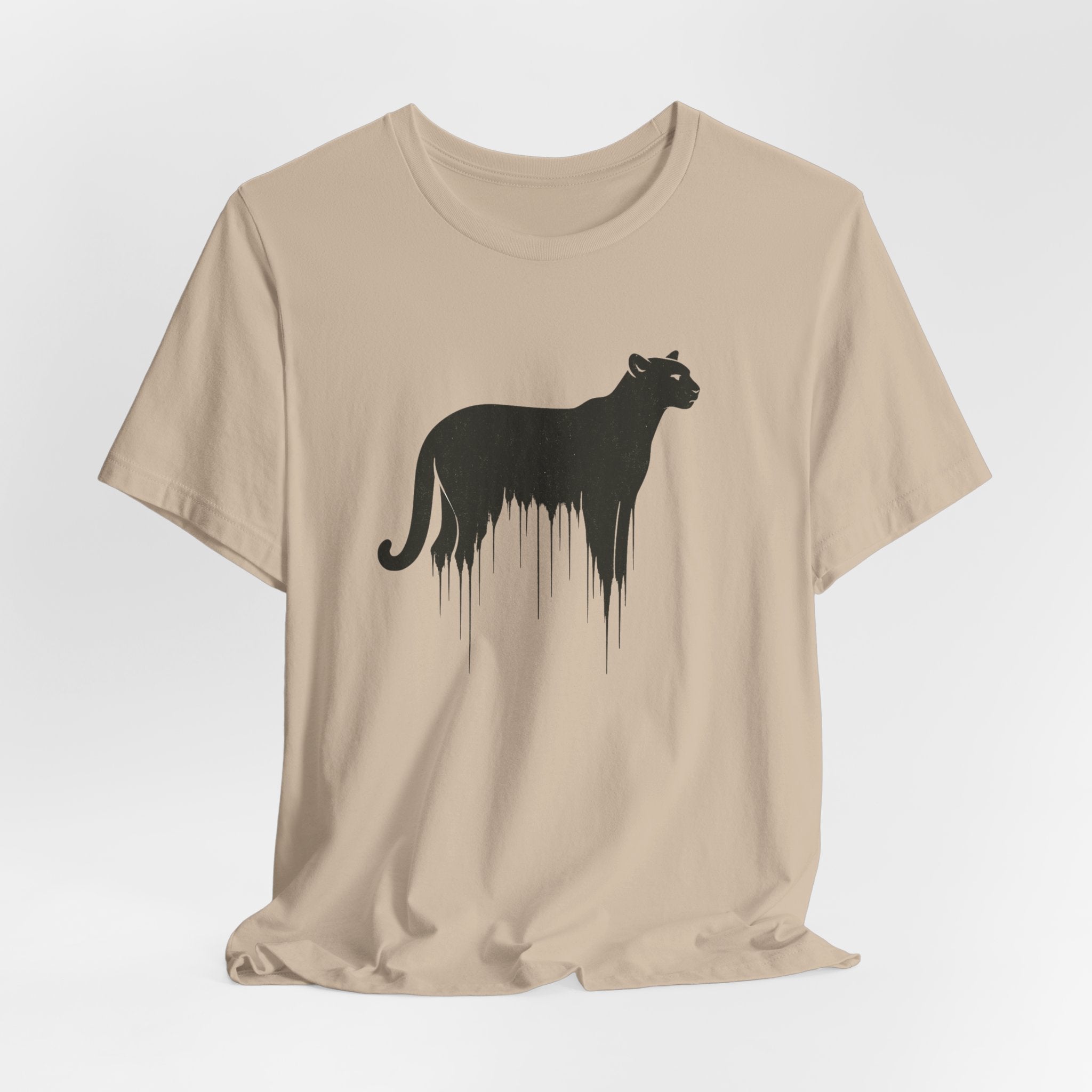Wild Spirit T-Shirt | Mountain Cat Silhouette Tee | Minimalist Wilderness Shirt for Nature Lovers