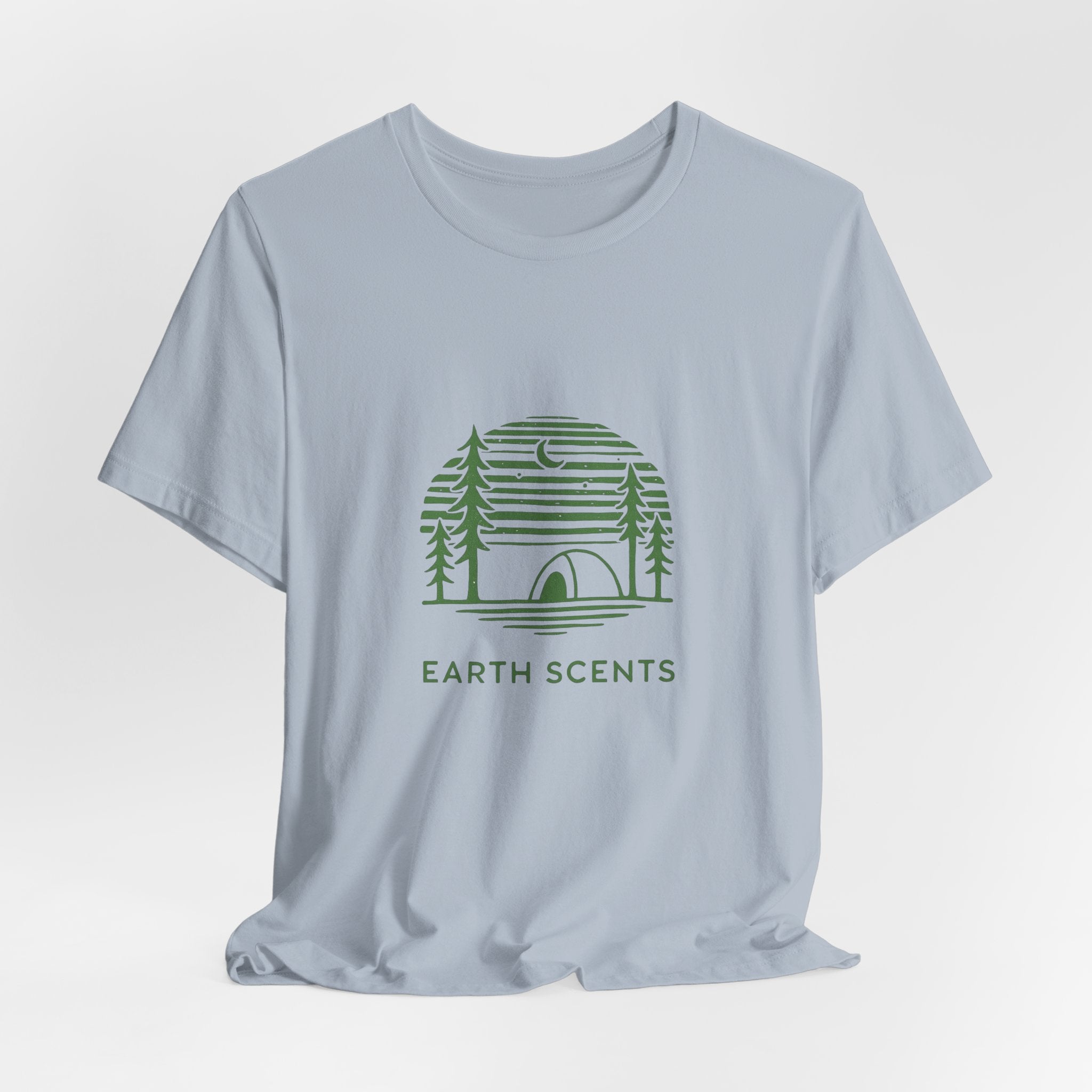 Earth Scents T-Shirt | Minimalist Camping Tee | Nature-Inspired Outdoor Shirt for Eco Adventurers