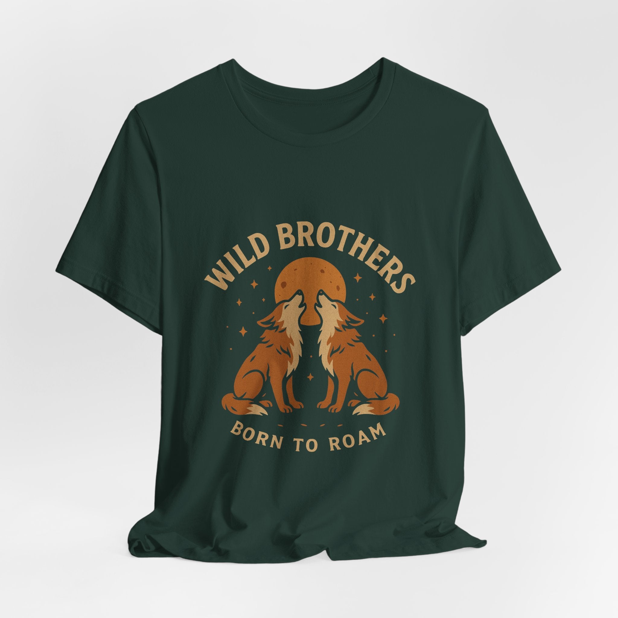 Wild Brothers Born to Roam Shirt | Matching Adventure Wolf Tee for Brothers