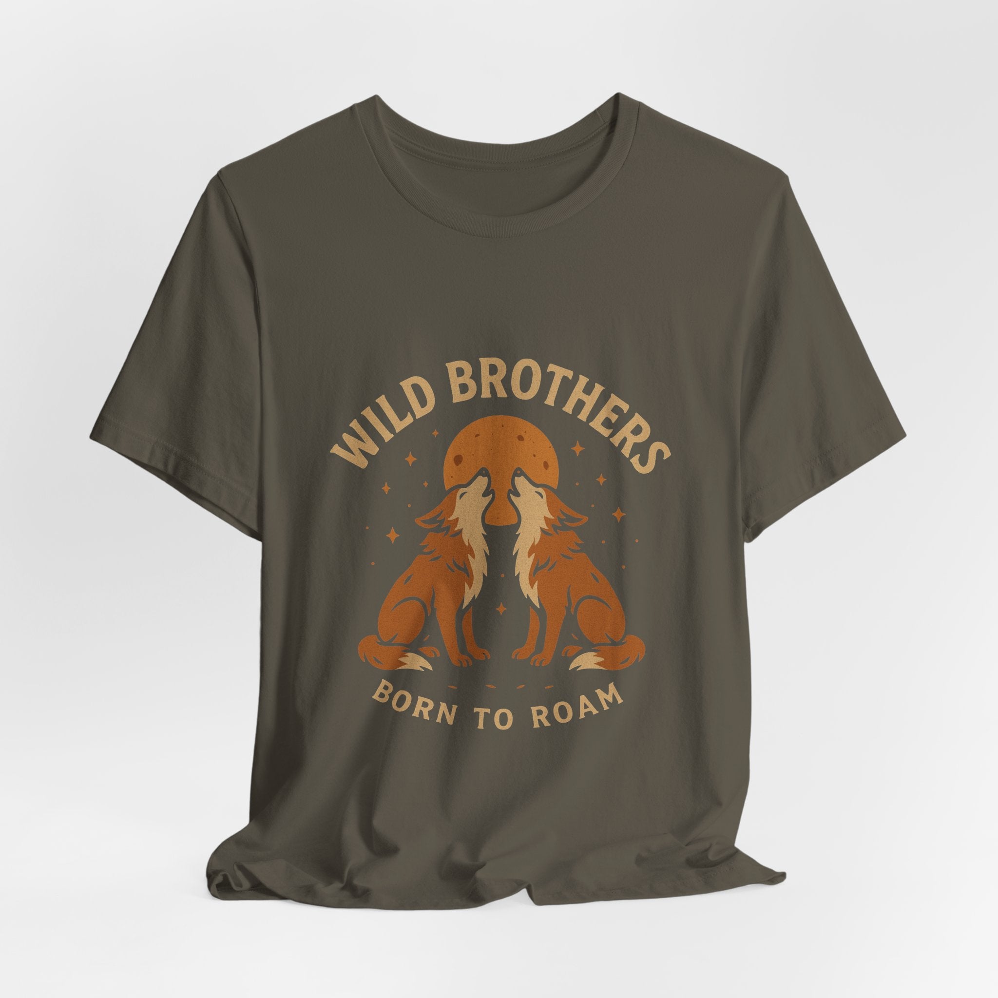 Wild Brothers Born to Roam Shirt | Matching Adventure Wolf Tee for Brothers