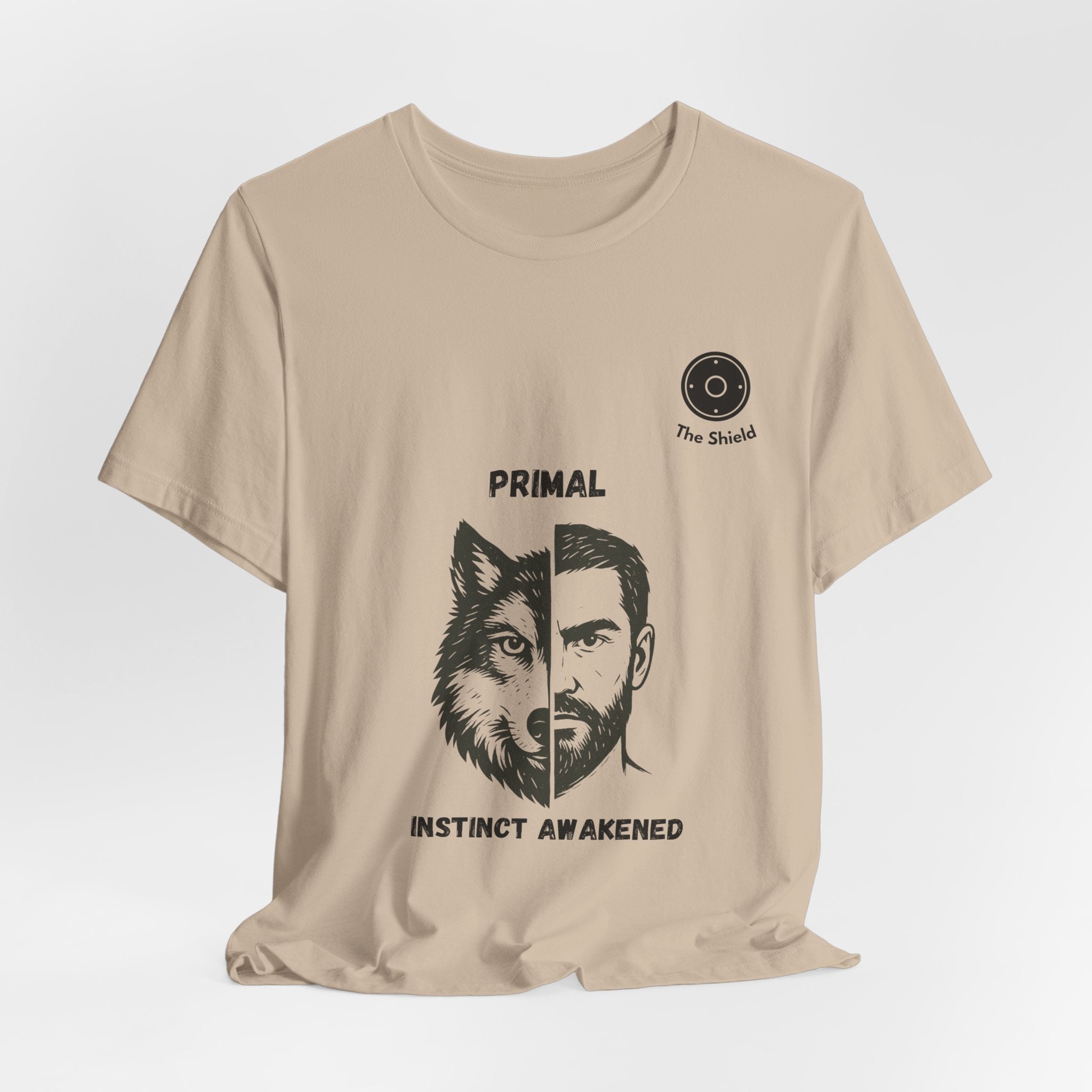 PRIMAL – The Shield Wolf & Warrior Shirt | Wild Instincts Best Friends Tee