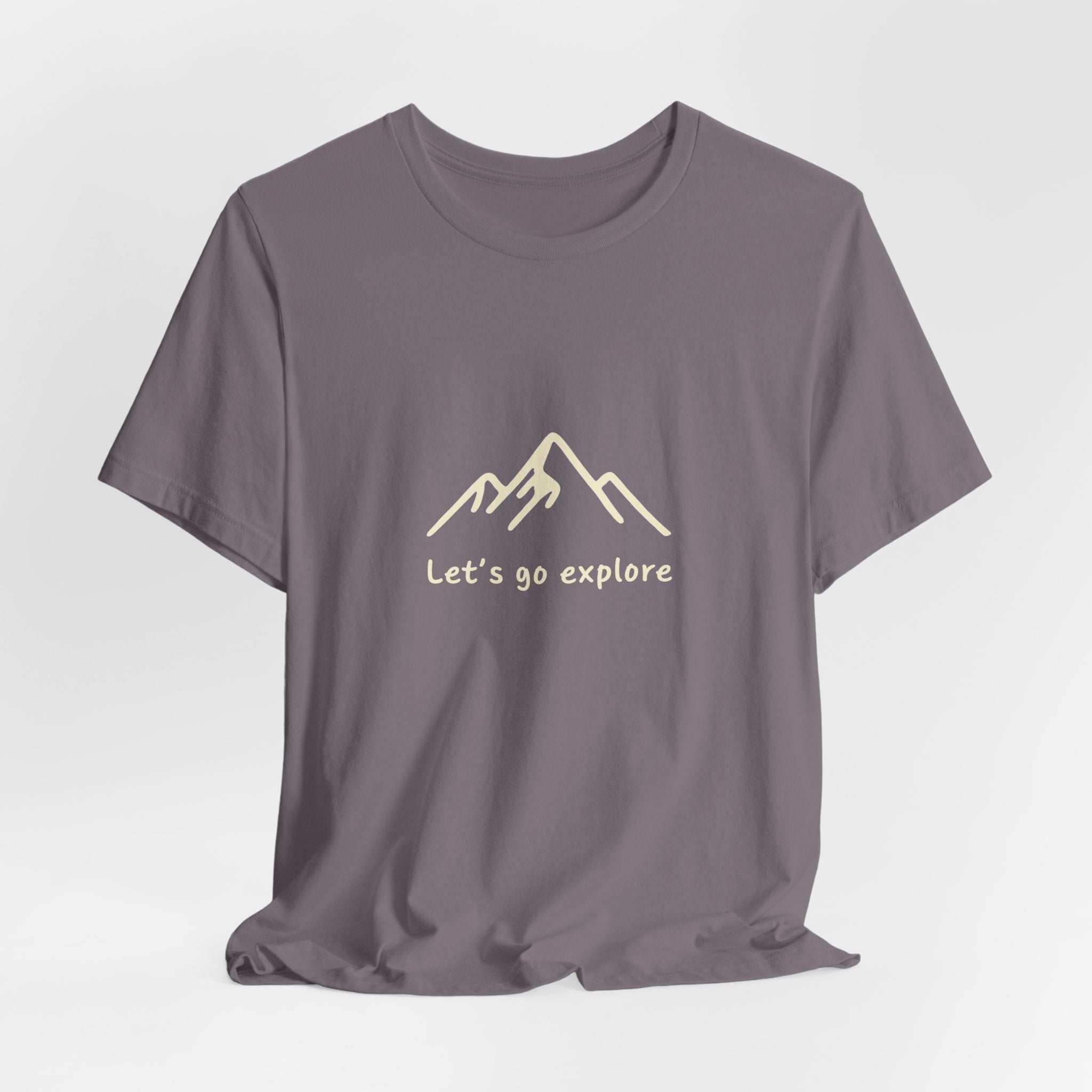 Let’s Go Explore T-Shirt | Minimalist Mountain Design | Adventure Travel Tee for Outdoor Enthusiasts
