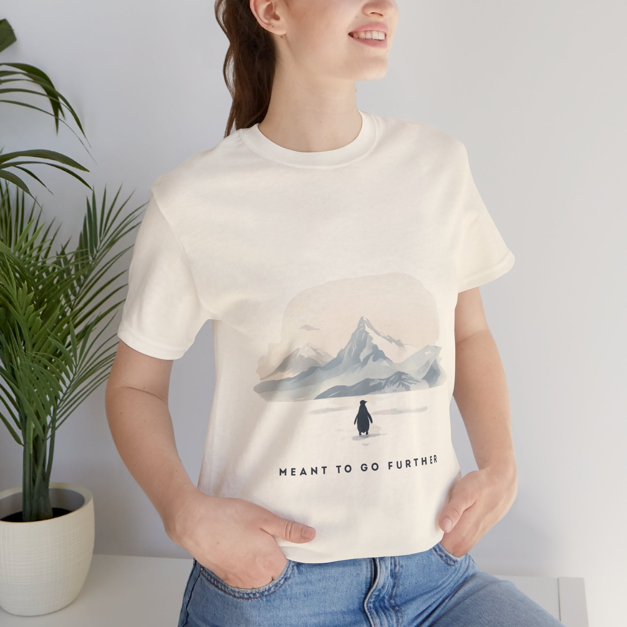 Made for More – Minimalist Penguin Mountain Graphic T-Shirt