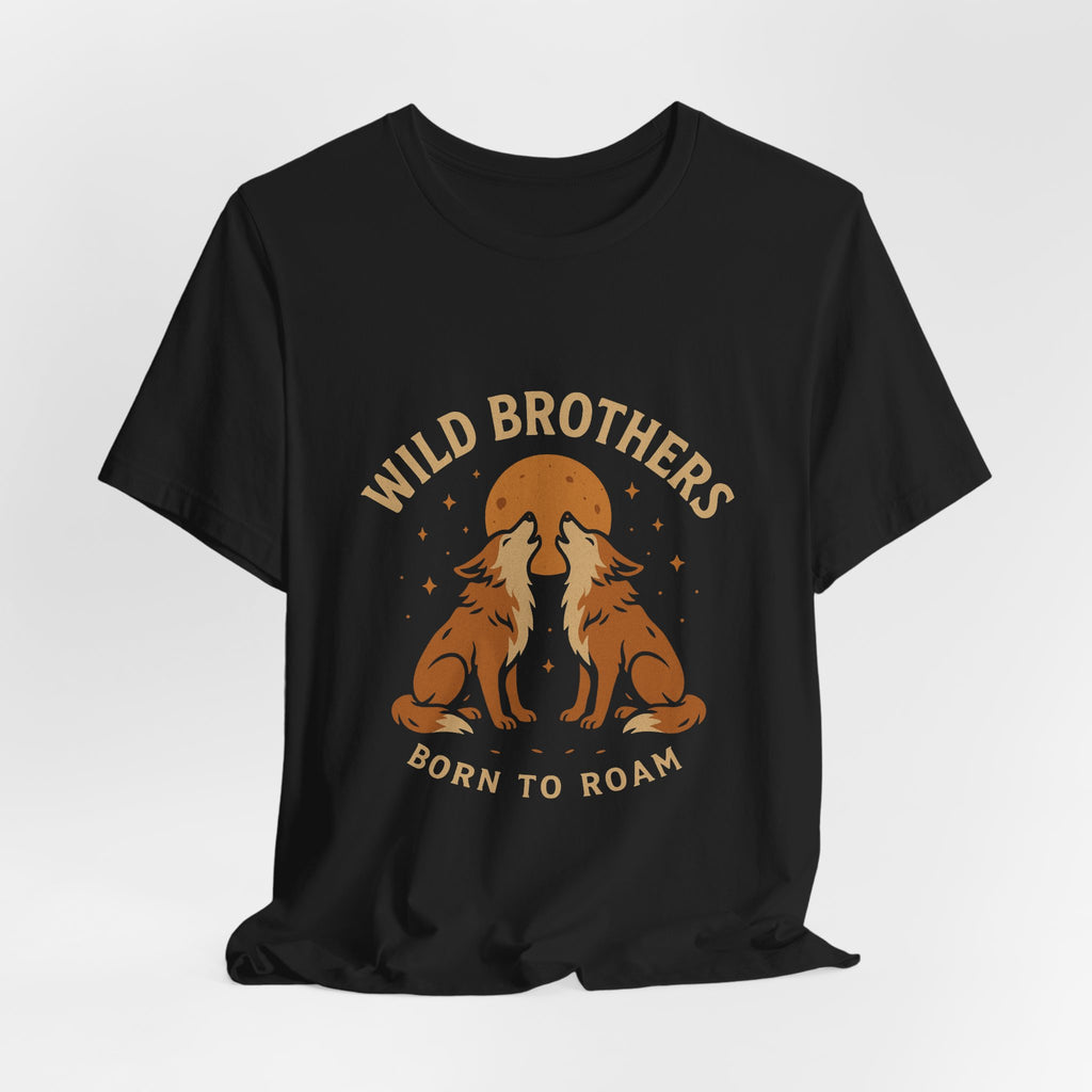 Wild Brothers Born to Roam Shirt | Matching Adventure Wolf Tee for Brothers
