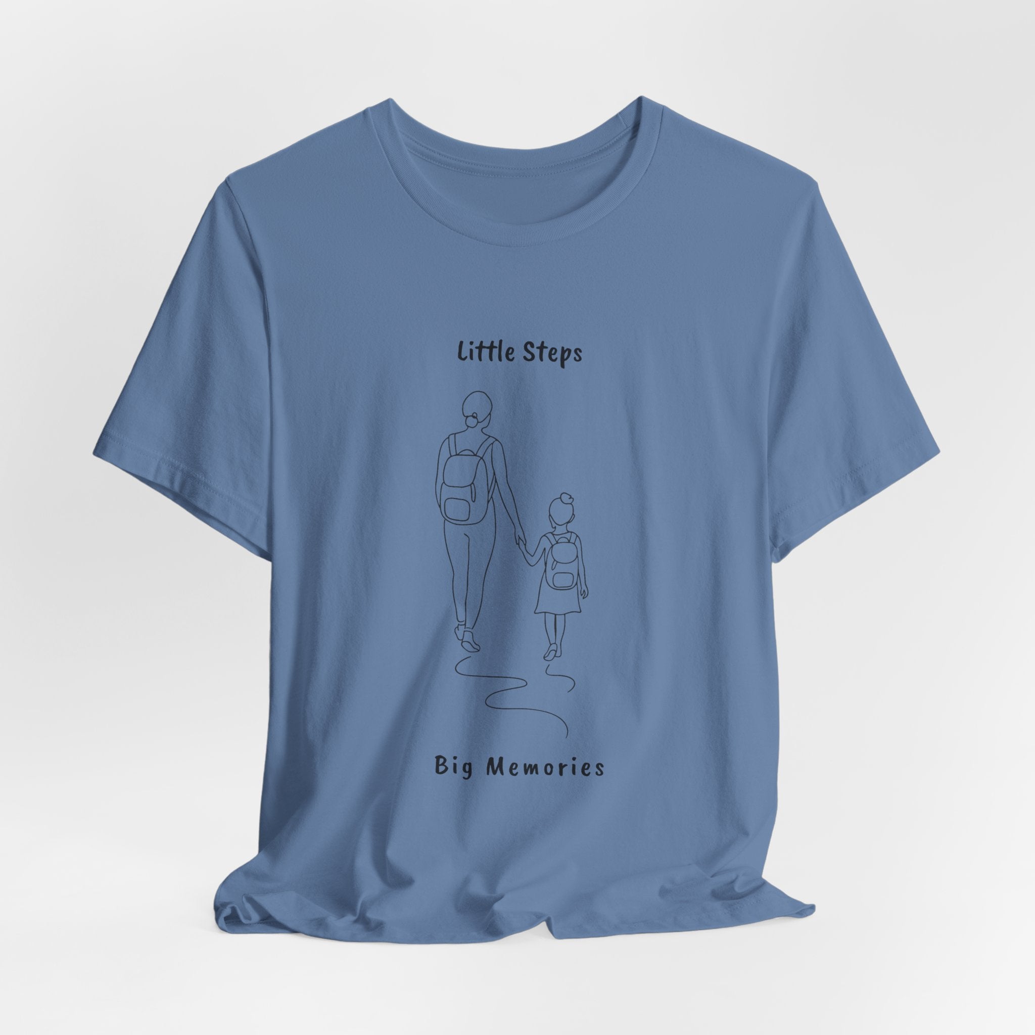 Little Steps, Big Memories – Mother & Daughter Hiking Line Art Shirt | Matching Outdoor Tee