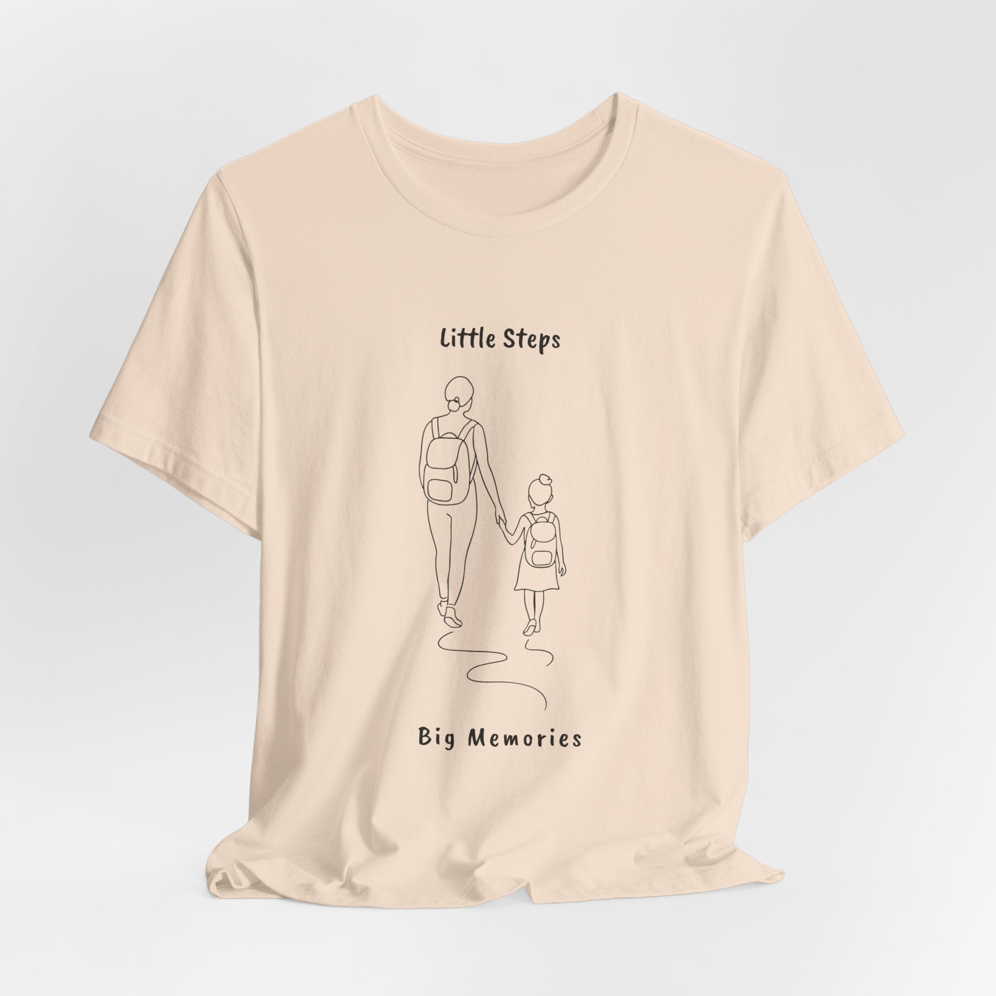 Little Steps, Big Memories – Mother & Daughter Hiking Line Art Shirt | Matching Outdoor Tee