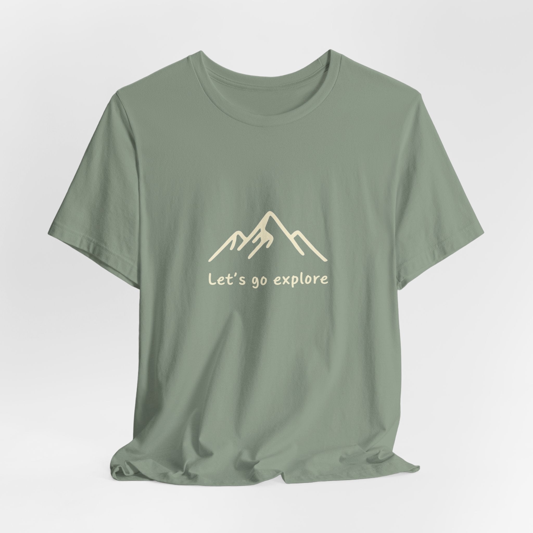Let’s Go Explore T-Shirt | Minimalist Mountain Design | Adventure Travel Tee for Outdoor Enthusiasts