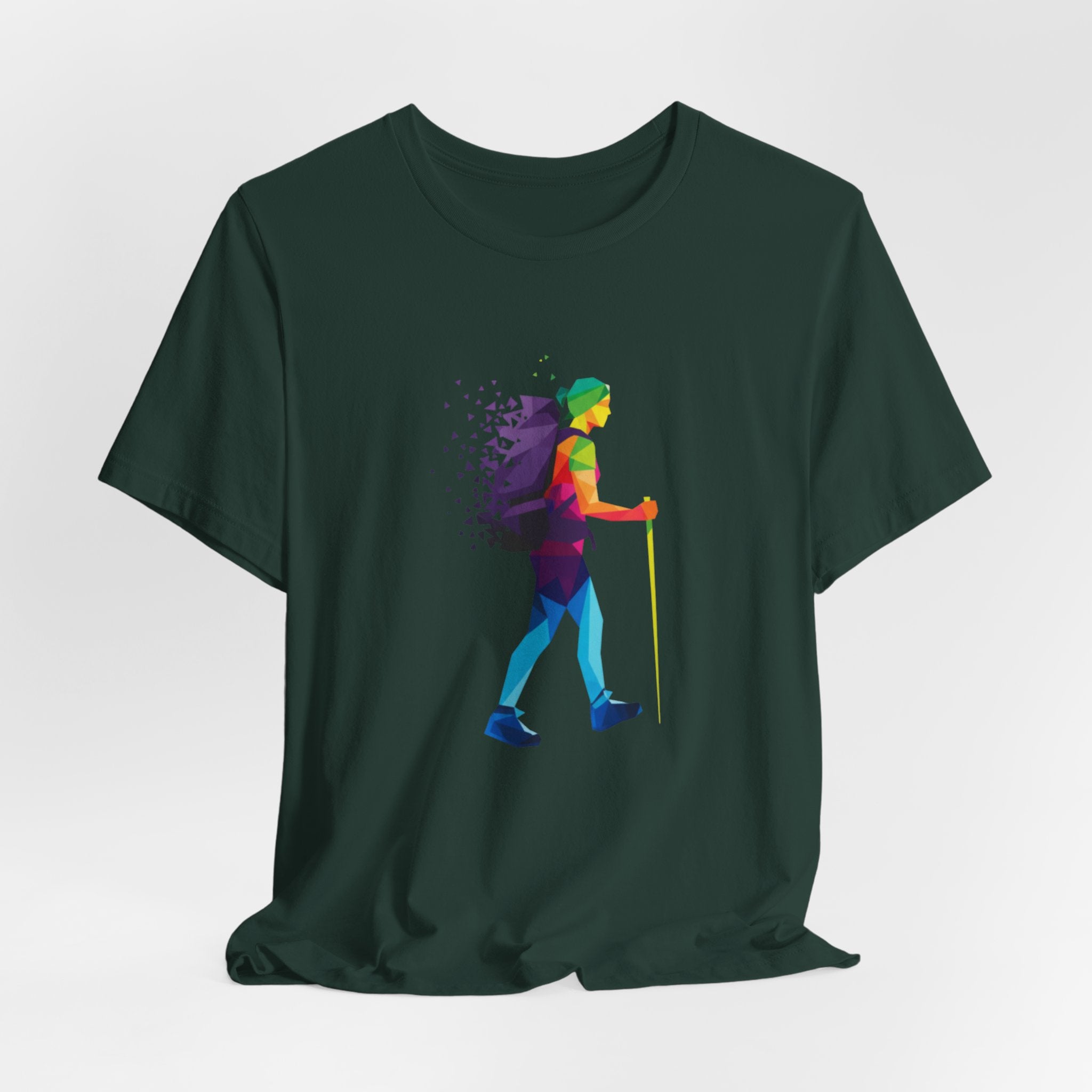 Trailblazer Hiking T-Shirt | Colorful Geometric Hiker Tee | Outdoor Adventure Shirt for Explorers