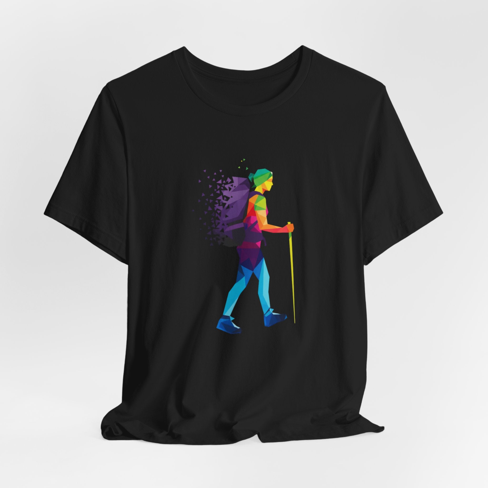 Trailblazer Hiking T-Shirt | Colorful Geometric Hiker Tee | Outdoor Adventure Shirt for Explorers