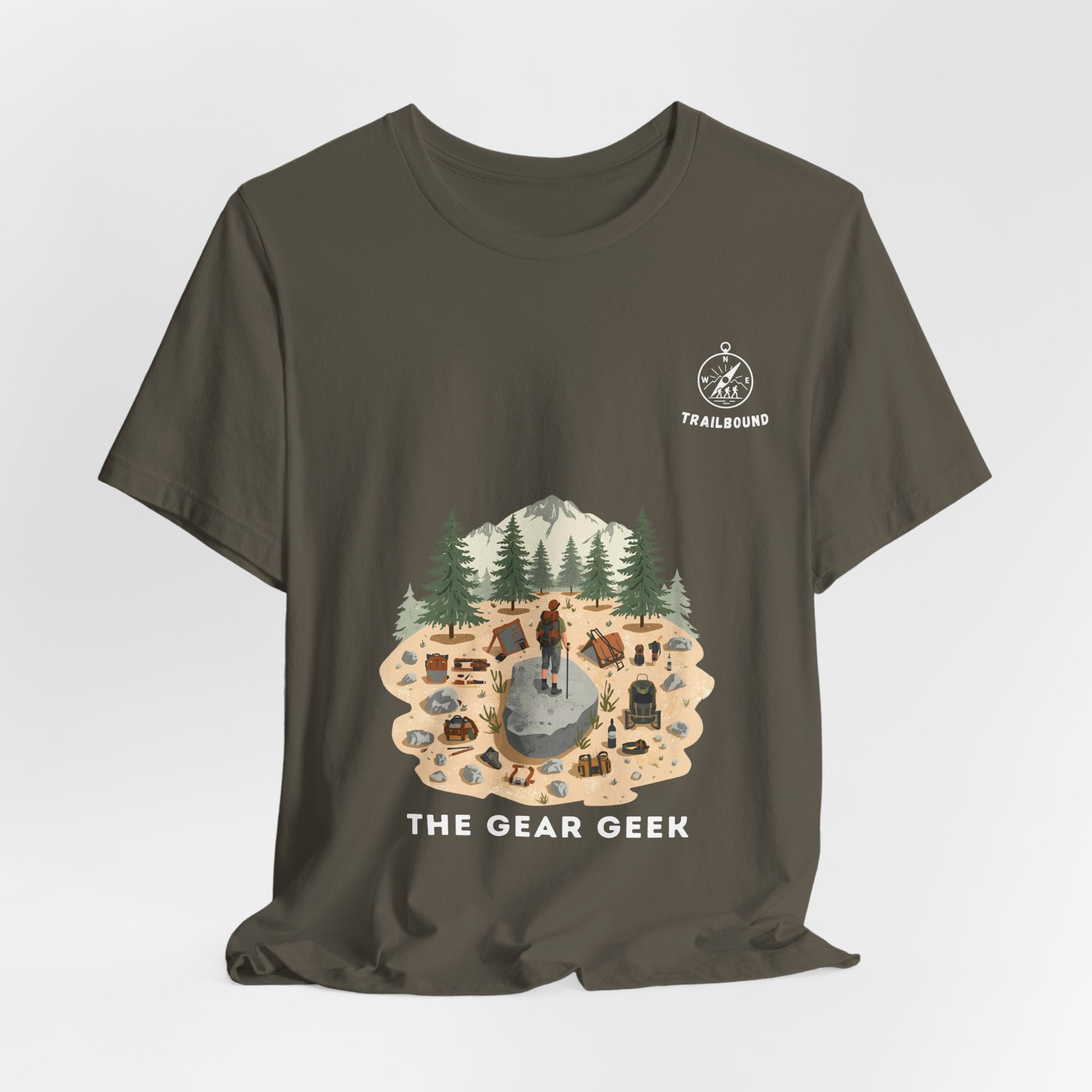 TrailBound – The Gear Geek Matching Shirt | Hiking Leader Tee | Outdoor Crew Collection