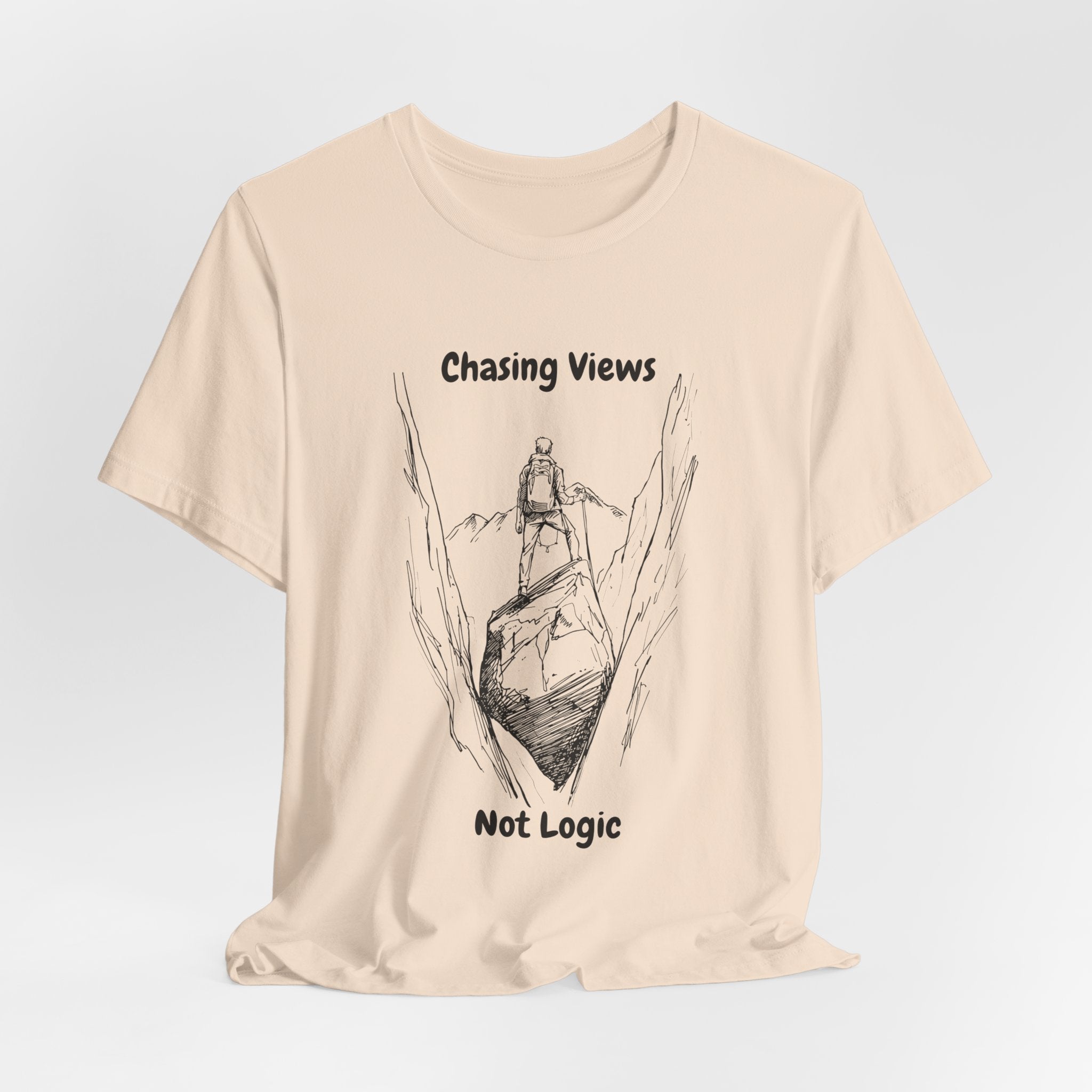 The Lone Risk Taker | Cliff-Edge Hiker Minimalist Sketch T-Shirt | ARNR Collection