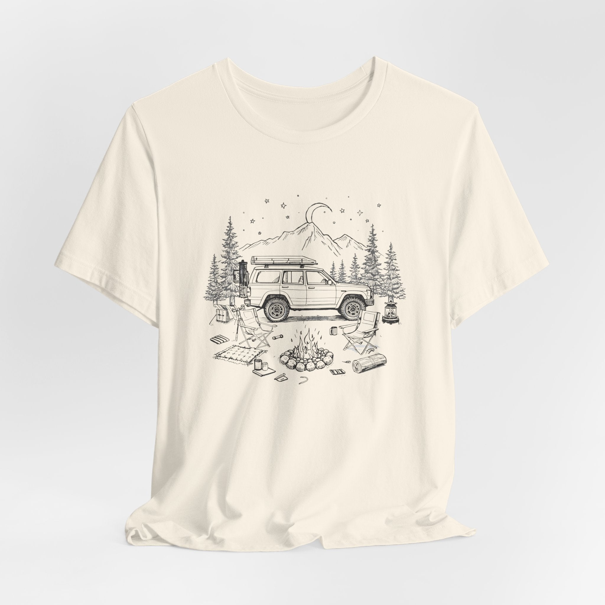 Adventure Campfire Tee — Vintage Overland Truck Camping Graphic T-Shirt