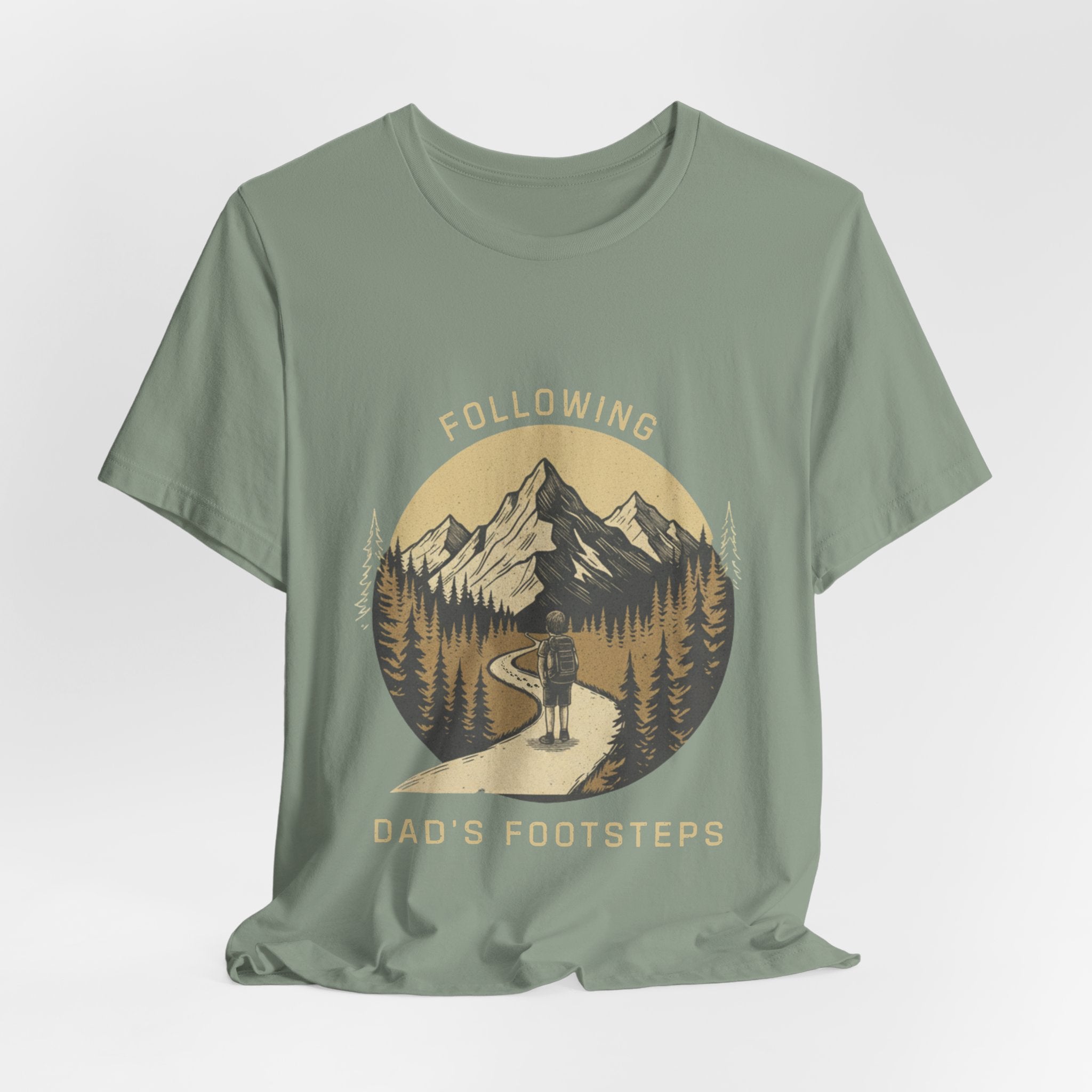 Following Dad’s Footsteps – Son’s Matching Hiking Shirt |Father and son Matching Set| Outdoors Adventure Tee