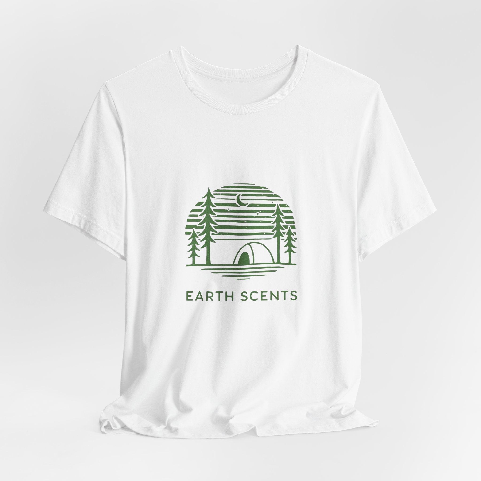 Earth Scents T-Shirt | Minimalist Camping Tee | Nature-Inspired Outdoor Shirt for Eco Adventurers