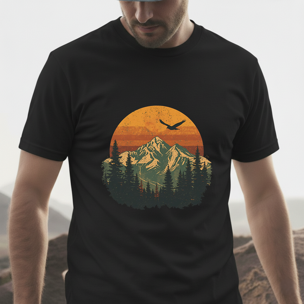 Spirit of the Wild T-Shirt | Retro Mountain & Forest Tee | Adventure Nature Shirt for Outdoor Lovers