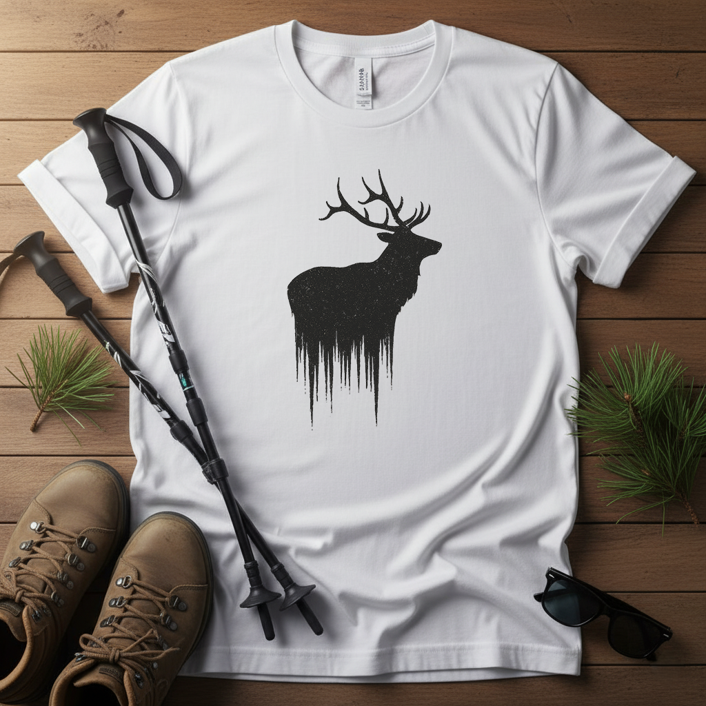 Forest King T-Shirt | Majestic Elk Silhouette Tee | Minimalist Wildlife Shirt for Nature Lovers