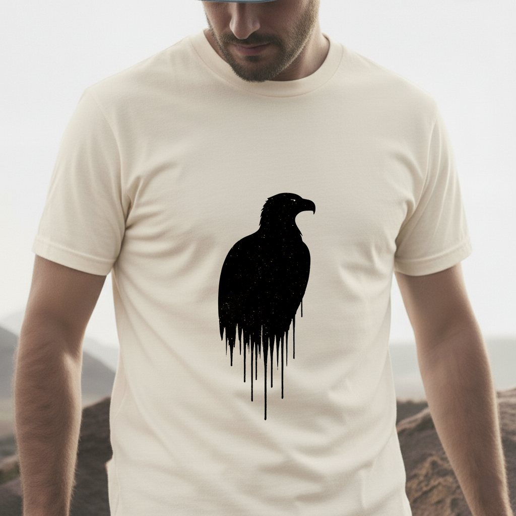 Spirit of Freedom T-Shirt | Eagle Silhouette Tee | Minimalist Wildlife Shirt for Adventure Lovers