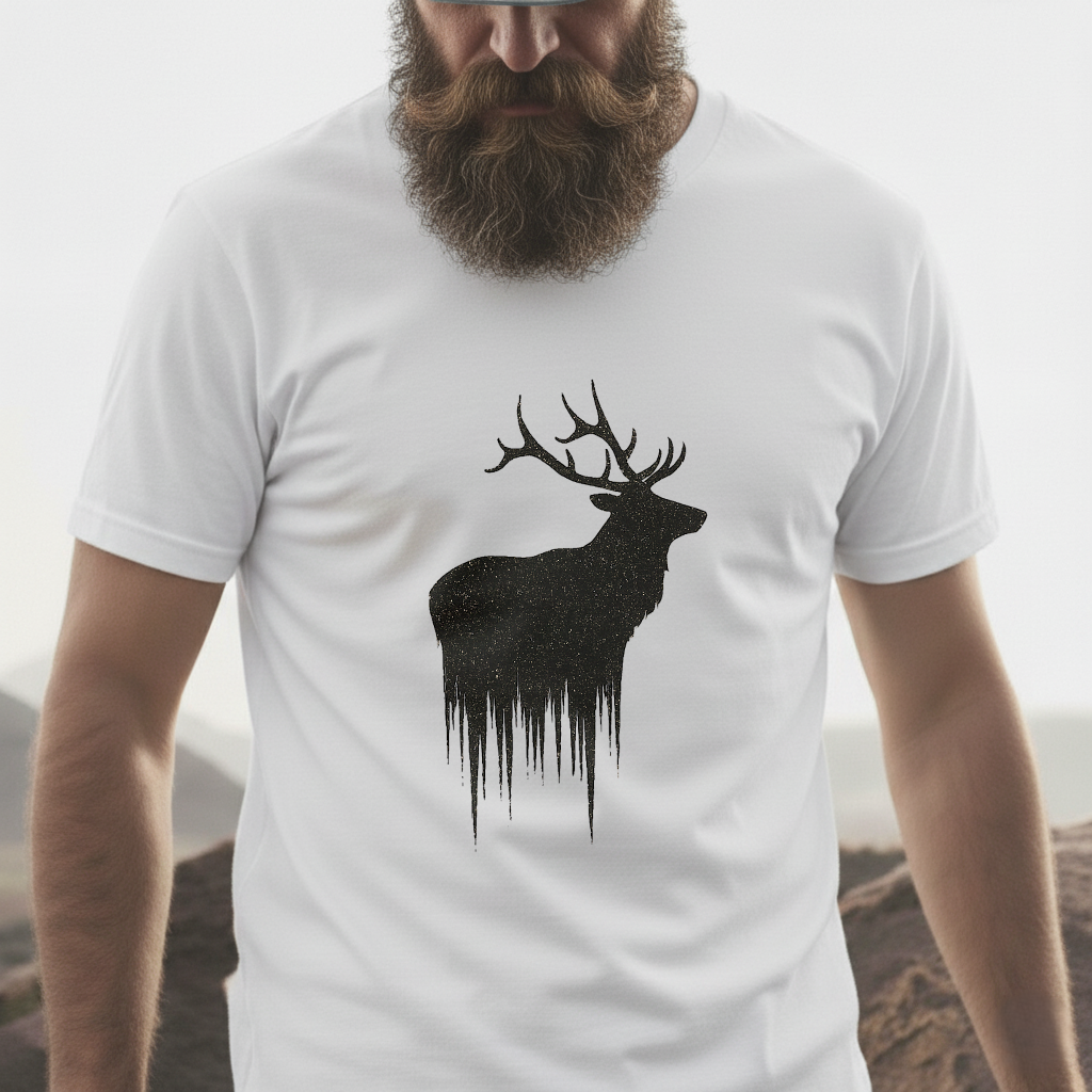 Forest King T-Shirt | Majestic Elk Silhouette Tee | Minimalist Wildlife Shirt for Nature Lovers