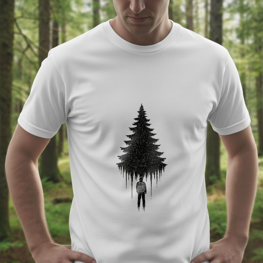 Into the Pines T-Shirt | Minimalist Hiker & Forest Tee | Outdoor Adventure Shirt for Nature Lovers