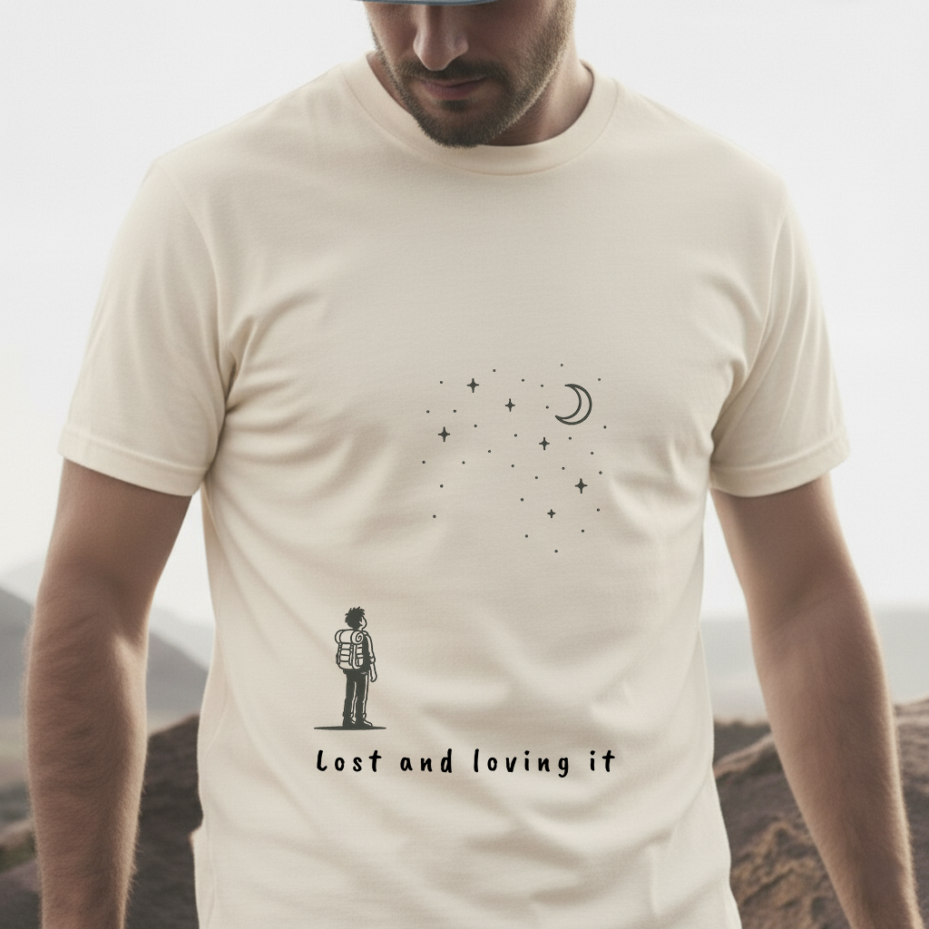 Lost and Loving It T-Shirt | Minimalist Hiker Design | Adventure Lifestyle Tee for Wanderers & Nature Lovers