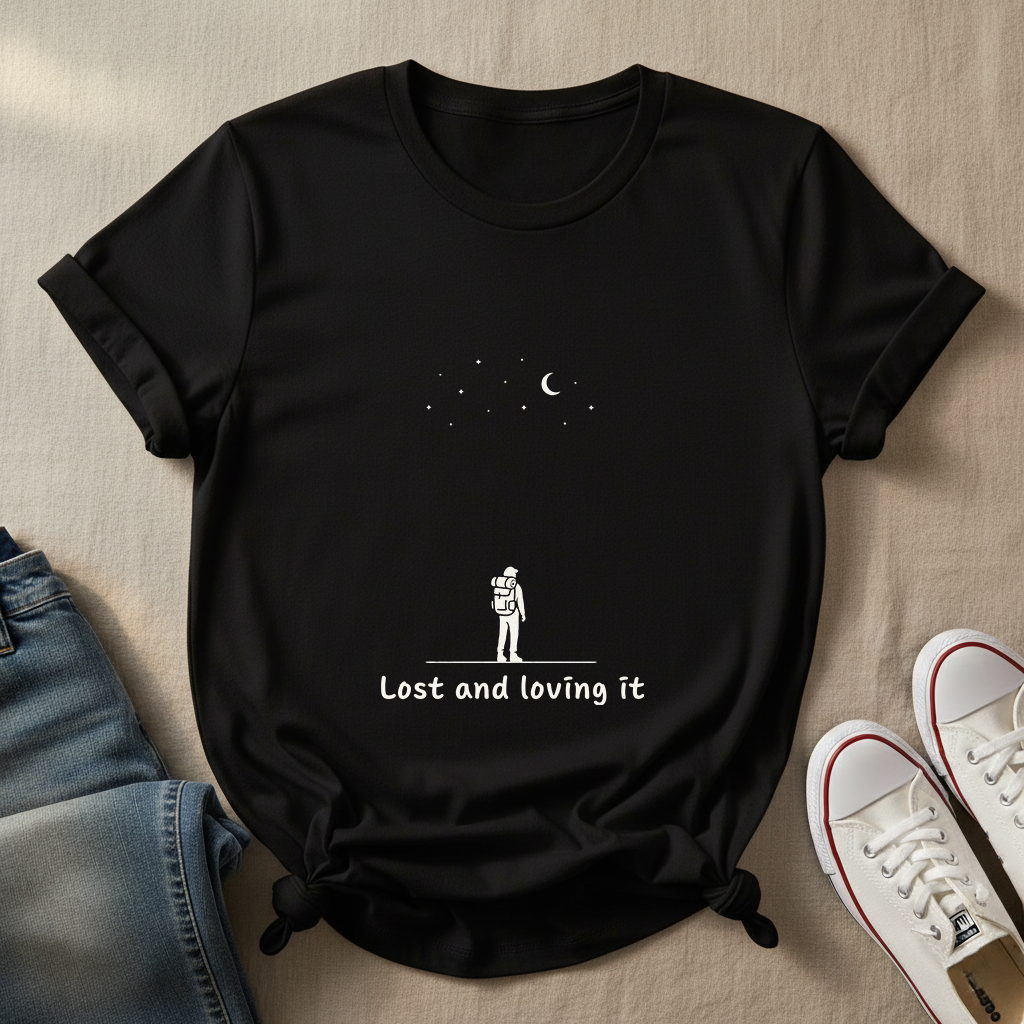 Lost and Loving It T-Shirt | Minimalist Hiker Design | Adventure Lifestyle Tee for Wanderers & Nature Lovers