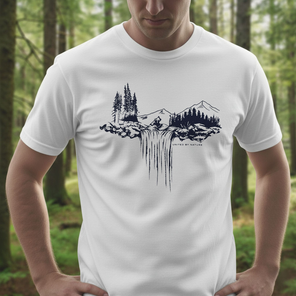 United by Nature T-Shirt | Mountain & Forest Graphic Tee | Outdoor Adventure Shirt for Nature Lovers