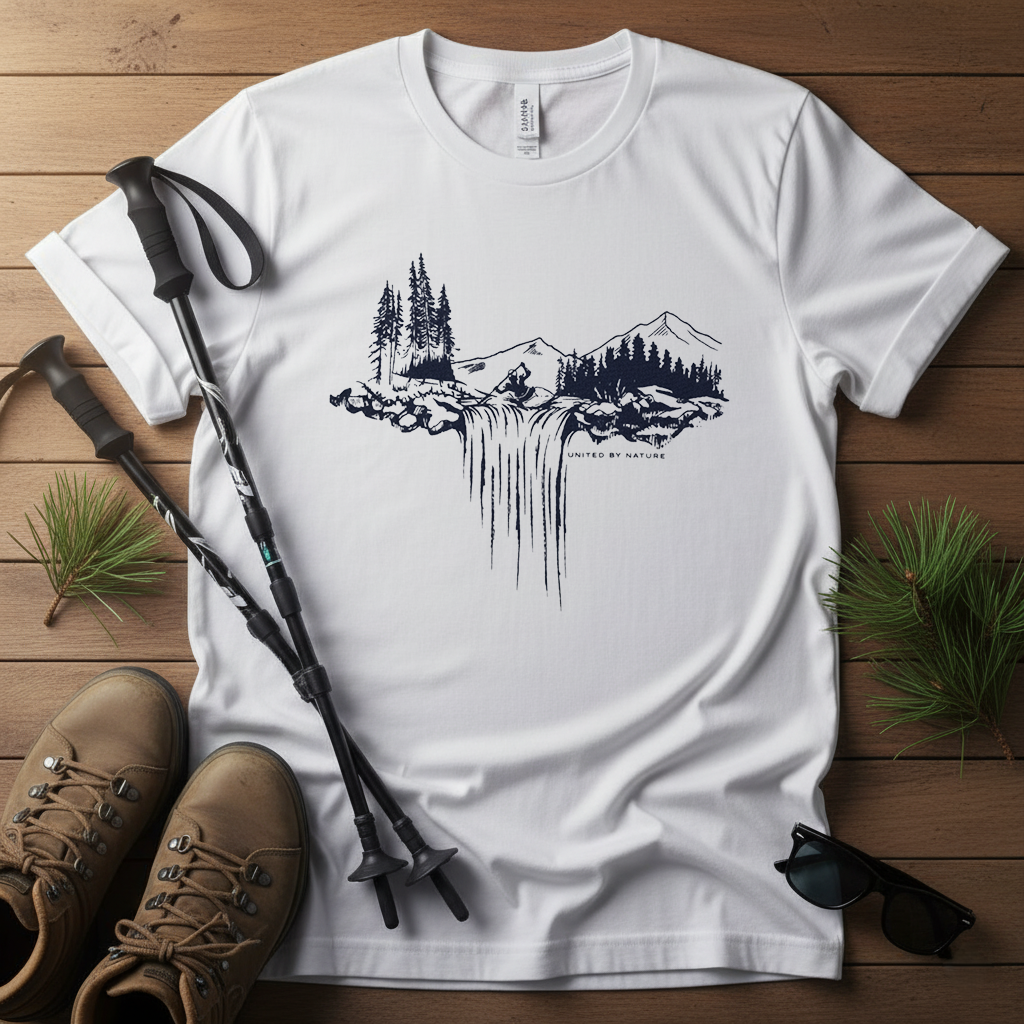 United by Nature T-Shirt | Mountain & Forest Graphic Tee | Outdoor Adventure Shirt for Nature Lovers